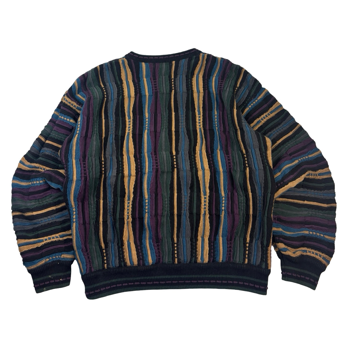 Vintage Akira 3D Knit Sweater Vertical Purple/Brown