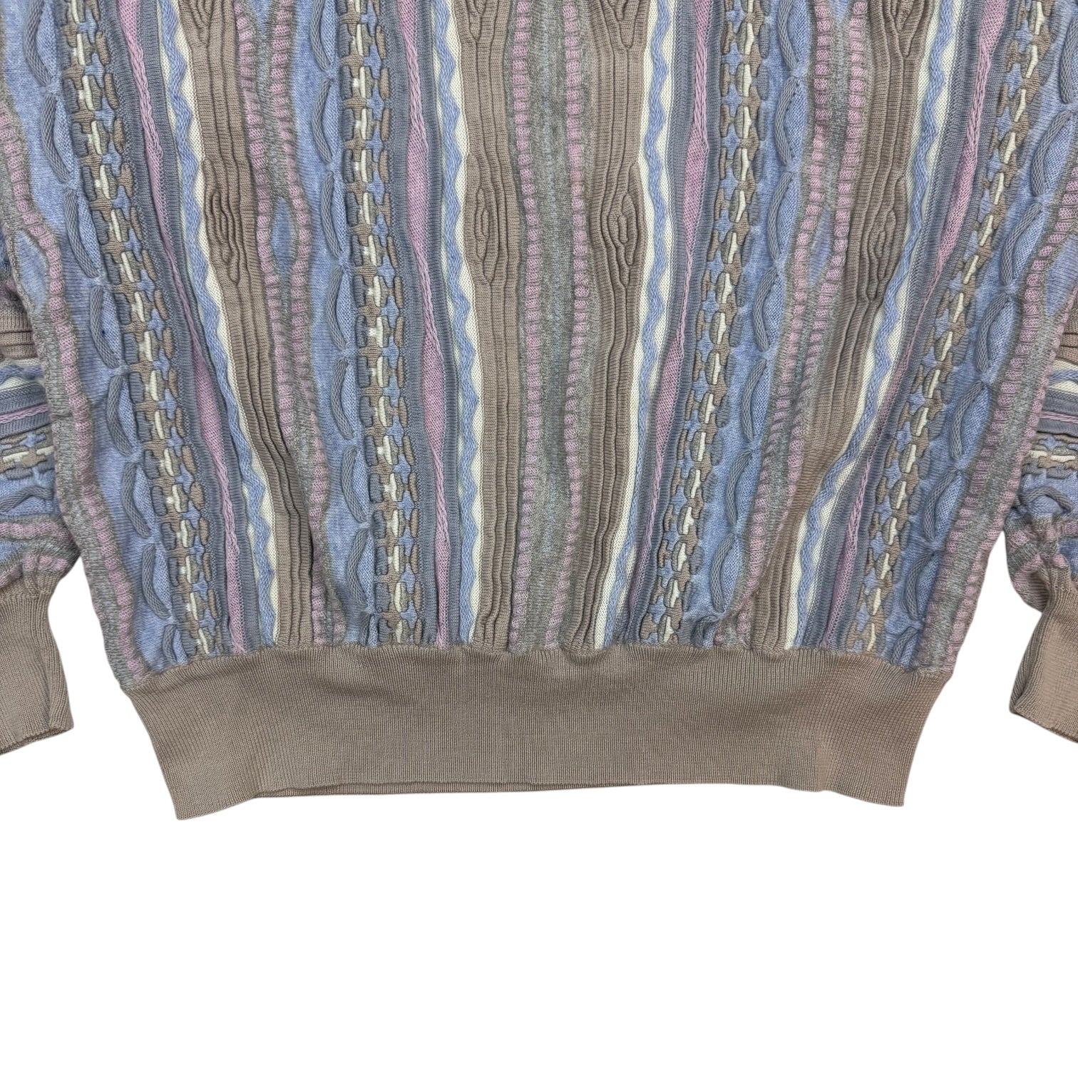 Vintage Brisson Brisson Cable Knit Sweater Blue/Brown/Pink
