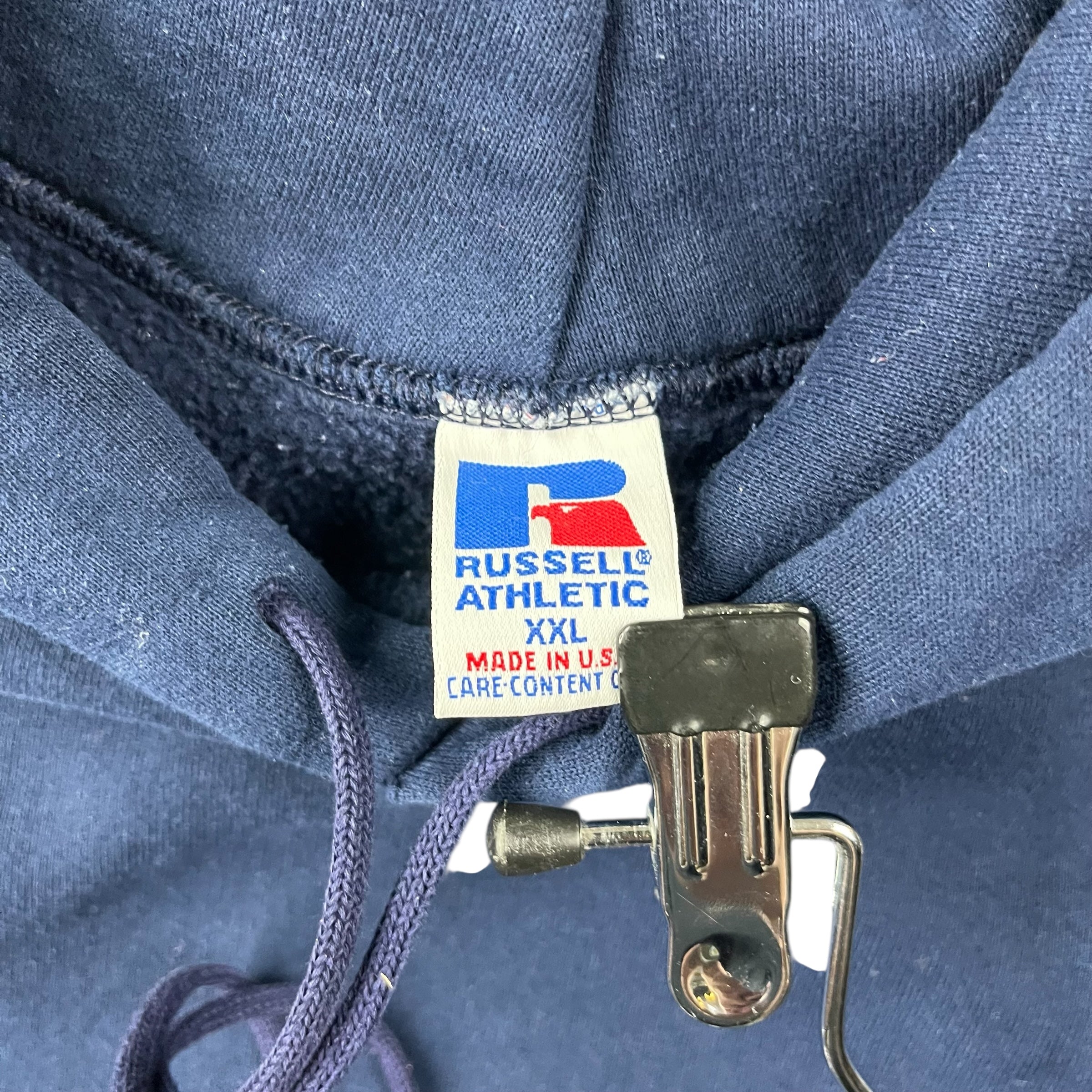 Vintage Russell Blank Hoodie Navy