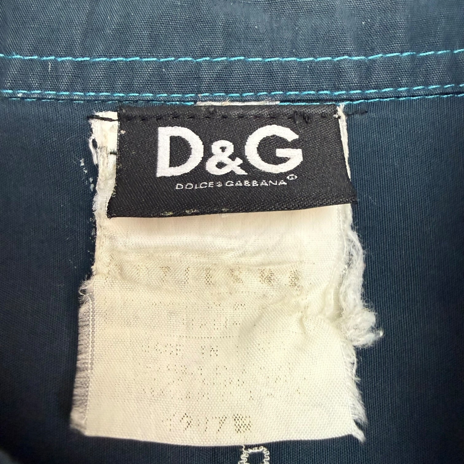 Vintage Dolce & Gabbana Floral Button Up Shirt Navy Blue