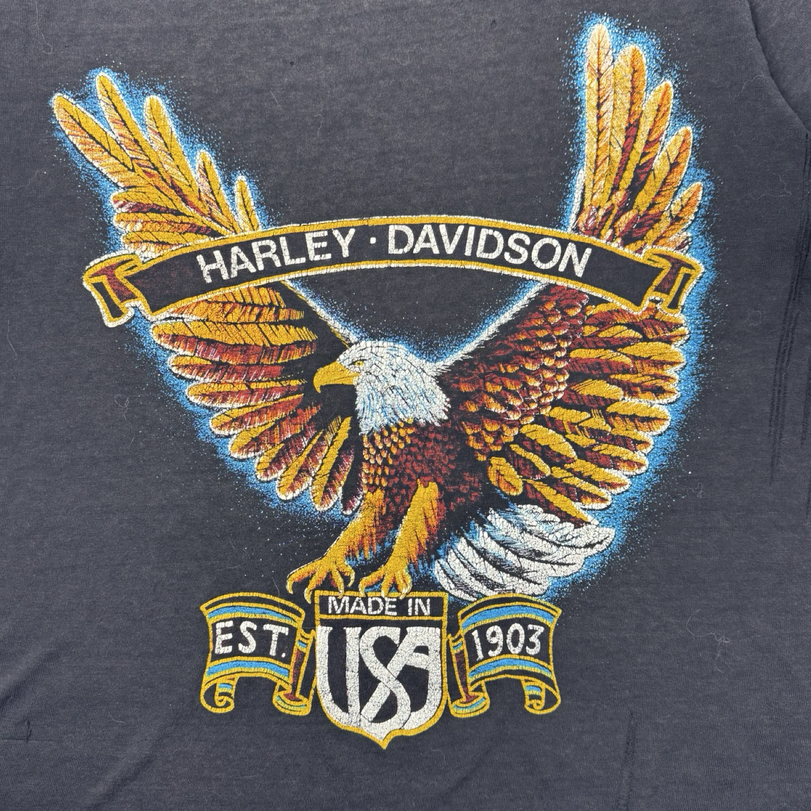 Vintage Faded Harley Davidson Paper-Thin Eagle T-Shirt