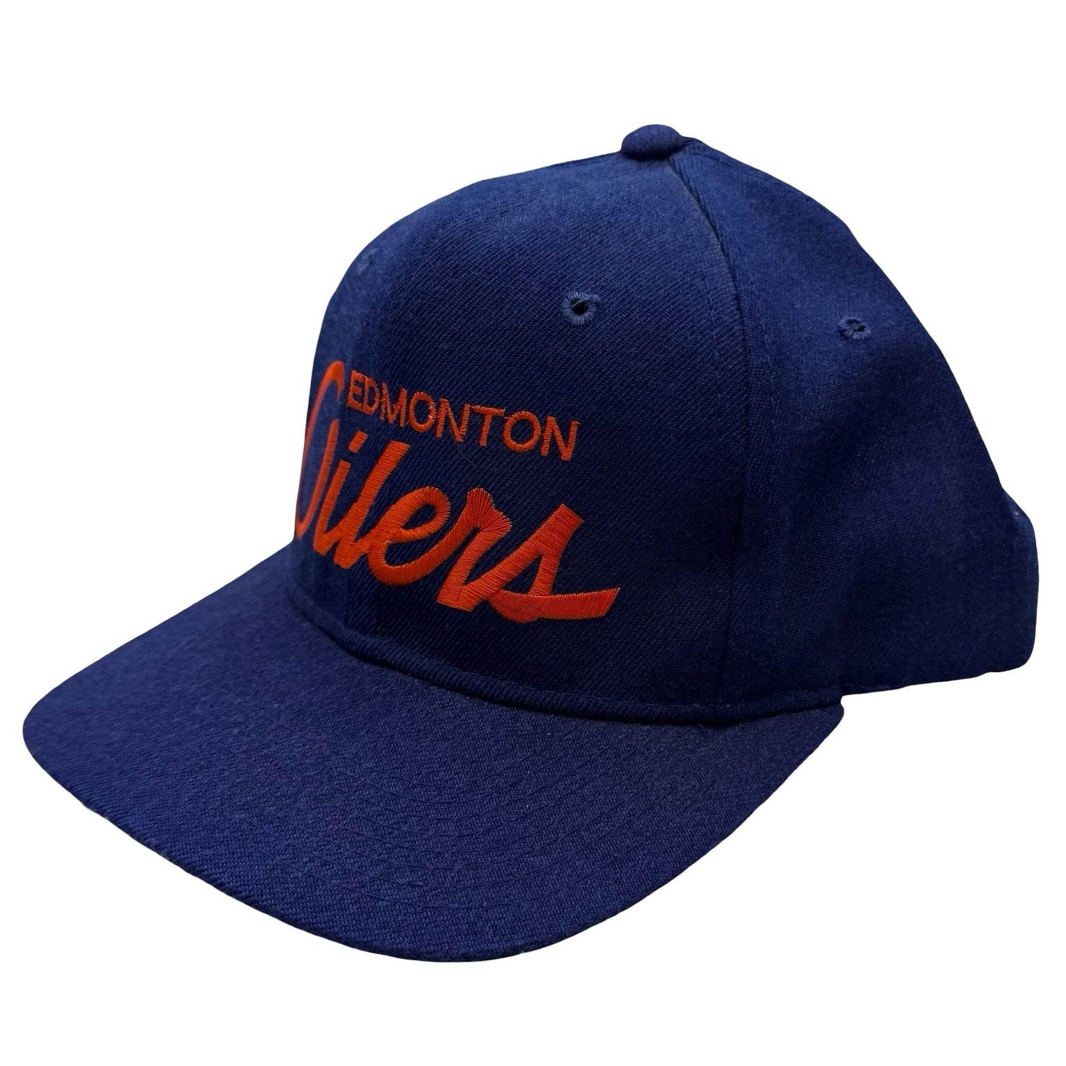 Vintage Edmonton Oilers NHL Snapback Hat Blue