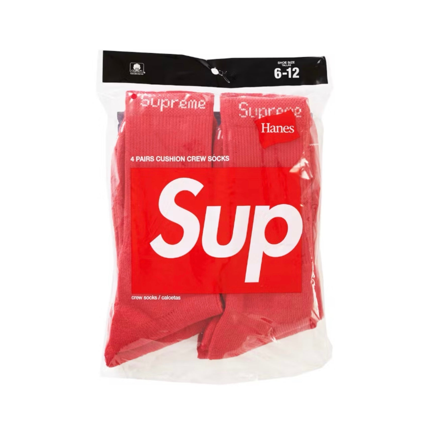 Supreme x Hanes Socks (4 Pack) Red