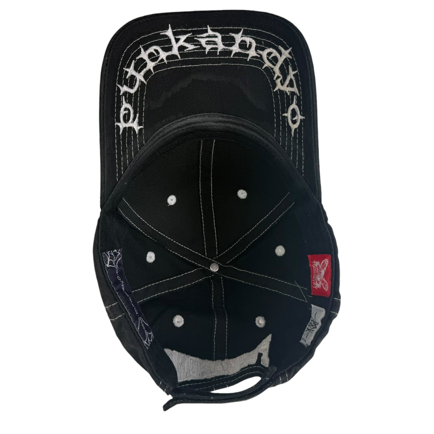 Punkandyo Contrast Stitch Strapback Hat Black