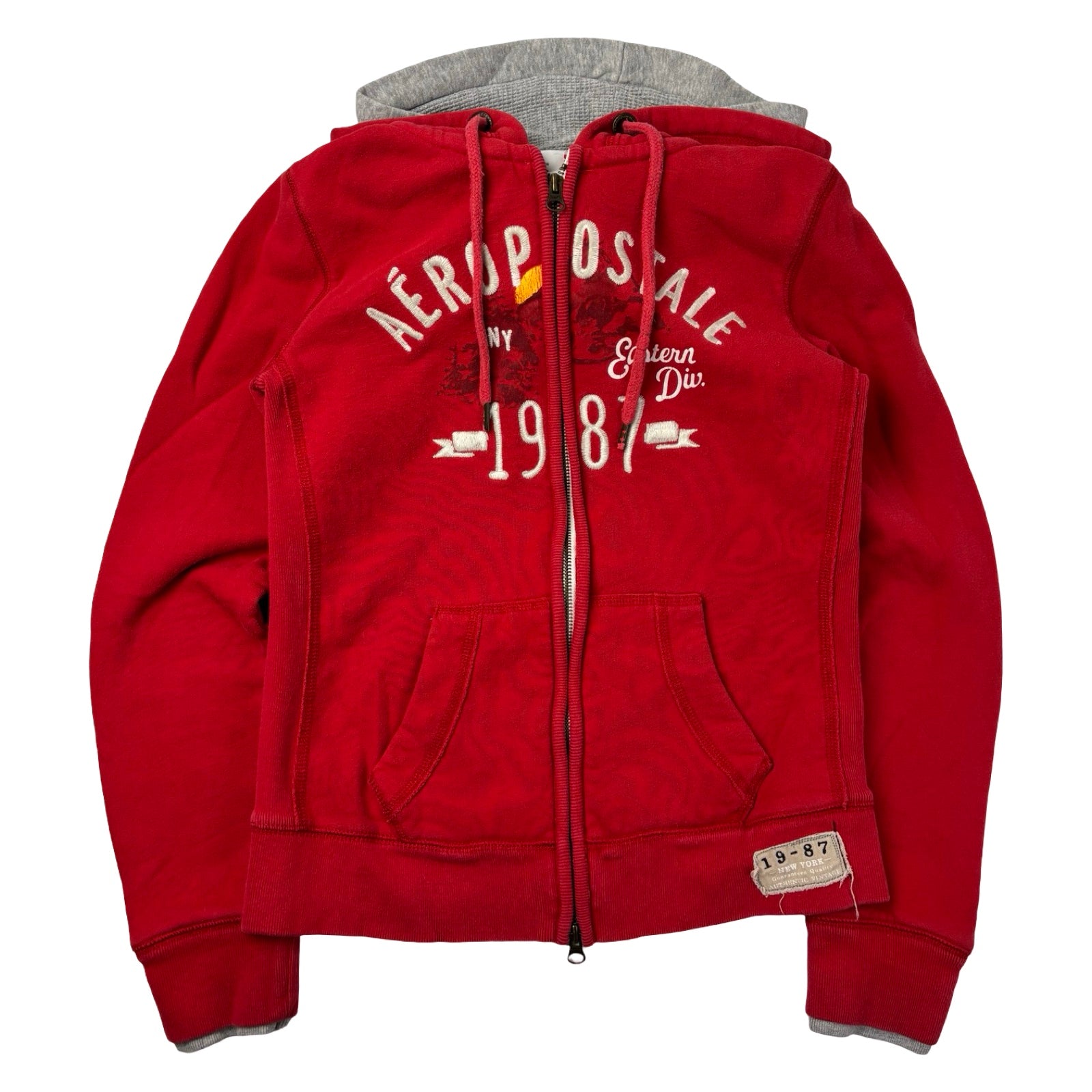 (W) Vintage Y2K Aeropostale Thermal Layered Full-Zip Jacket Red