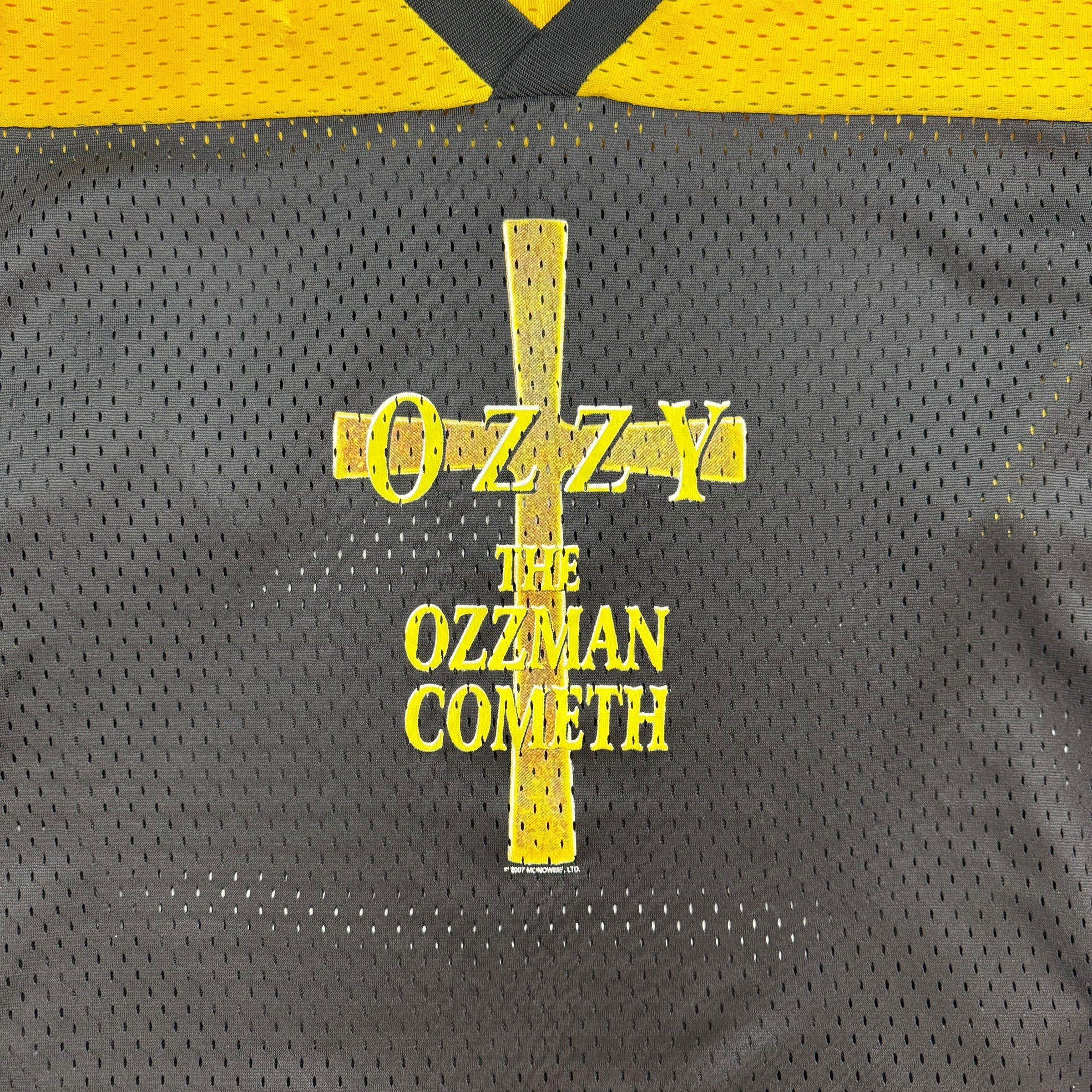 2007 Ozzy Osbourne ‘Ozzman Cometh’ Hockey Jersey Yellow/Black