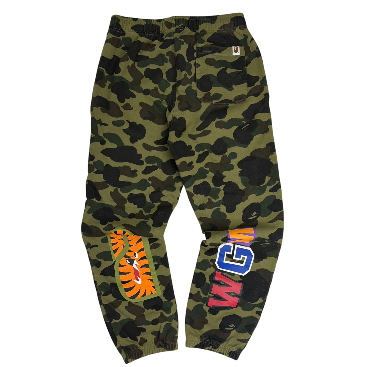 Bape 1st Camo Shark Embroidered Sweatpants Green