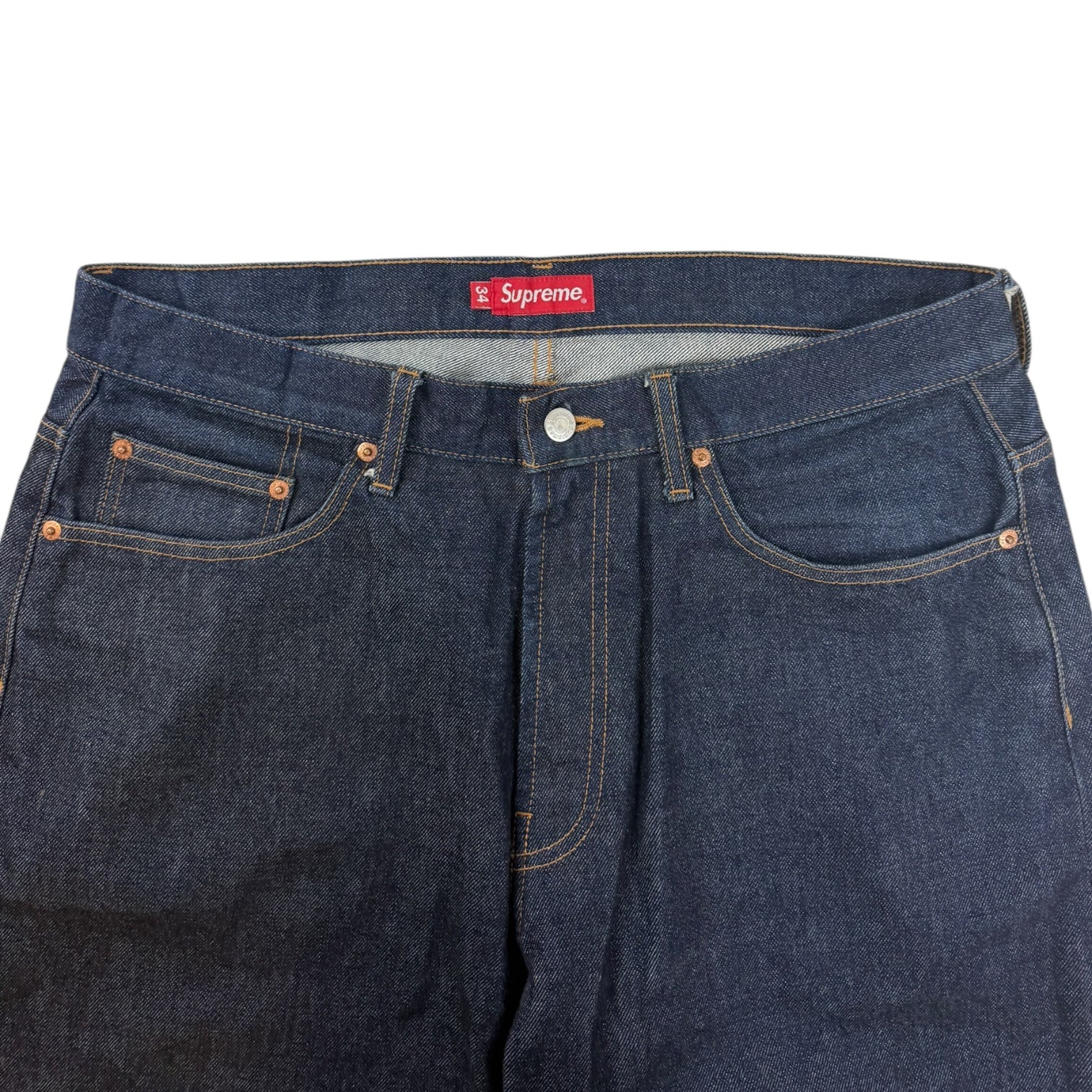 Supreme Ridged Baggy Selvage Denim Jeans Raw