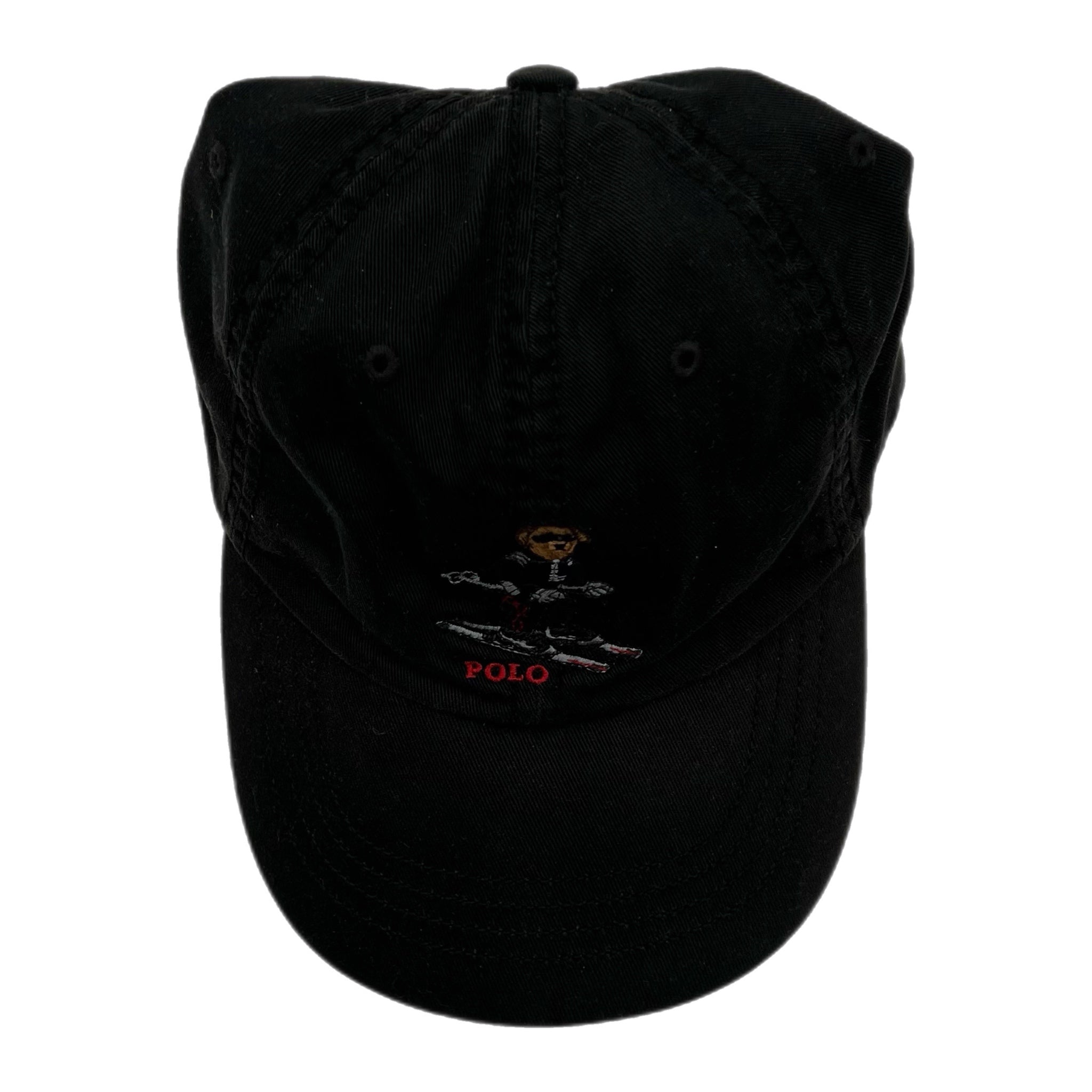 Vintage Polo Ralph Lauren Skiing Polo Bear Hat Black