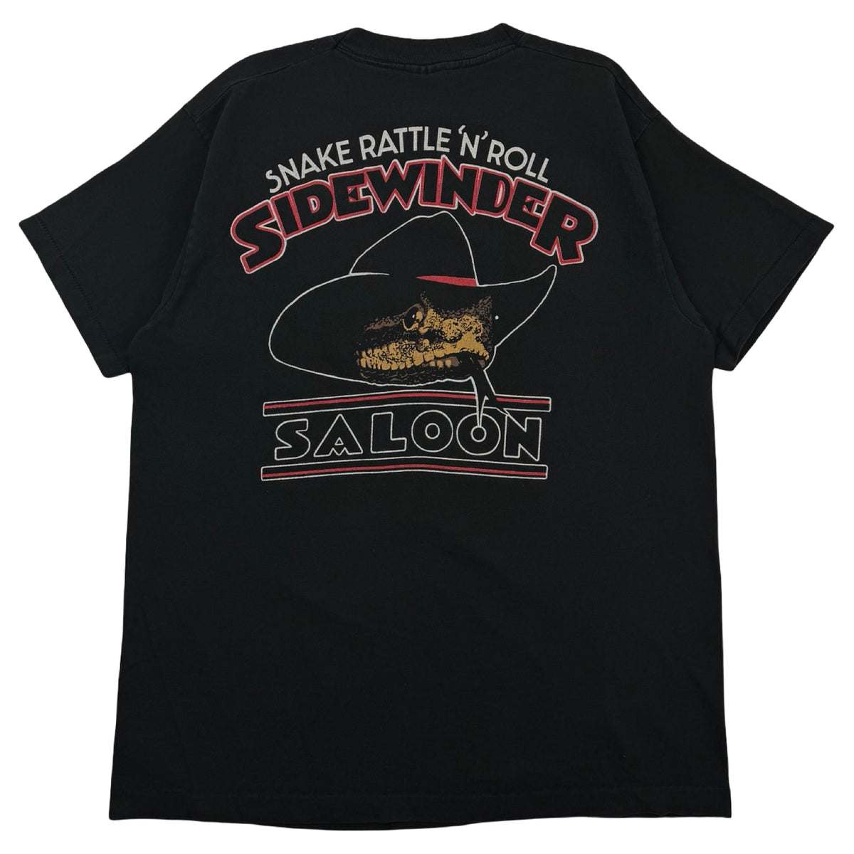 Vintage Snake Rattle ‘N’ Roll Sidewinder Saloon T-Shirt Black
