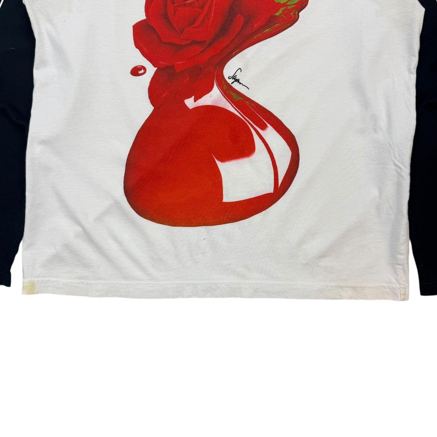 Supreme Melting Rose Raglan Tee White/Black