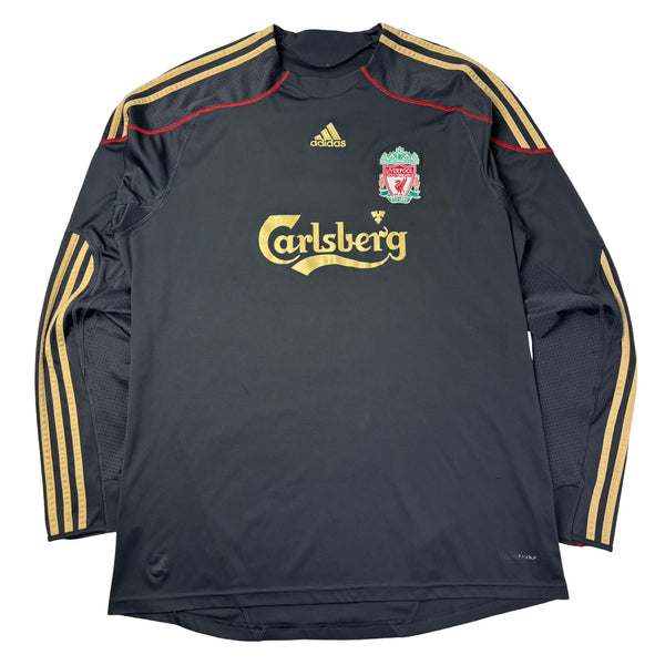 2009 Adidas Liverpool F.C. Away Soccer L/S Jersey Black & Gold