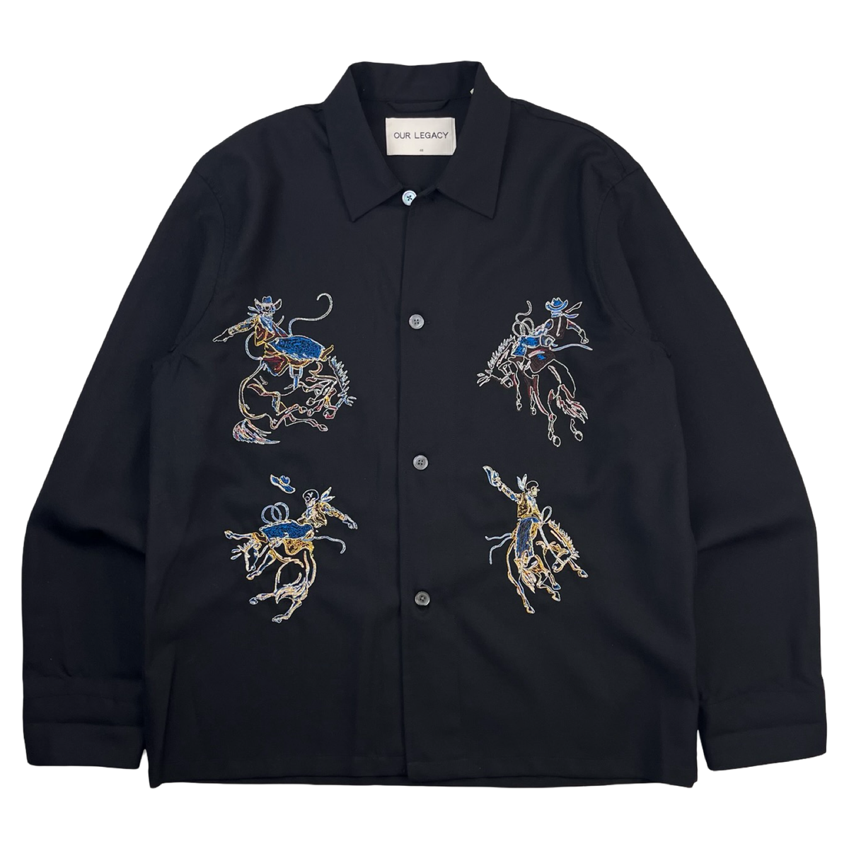 Our Legacy Box Shirt Rodeo Black Panama Button-Down