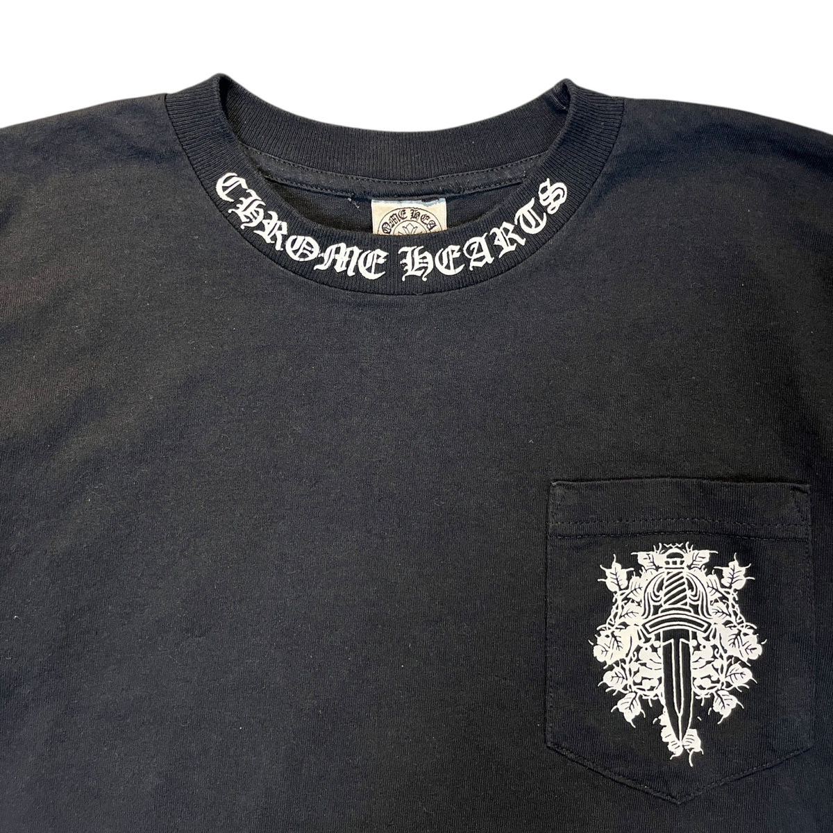 Chrome Hearts Vine Dagger Neck Logo Pocket T-Shirt - Black