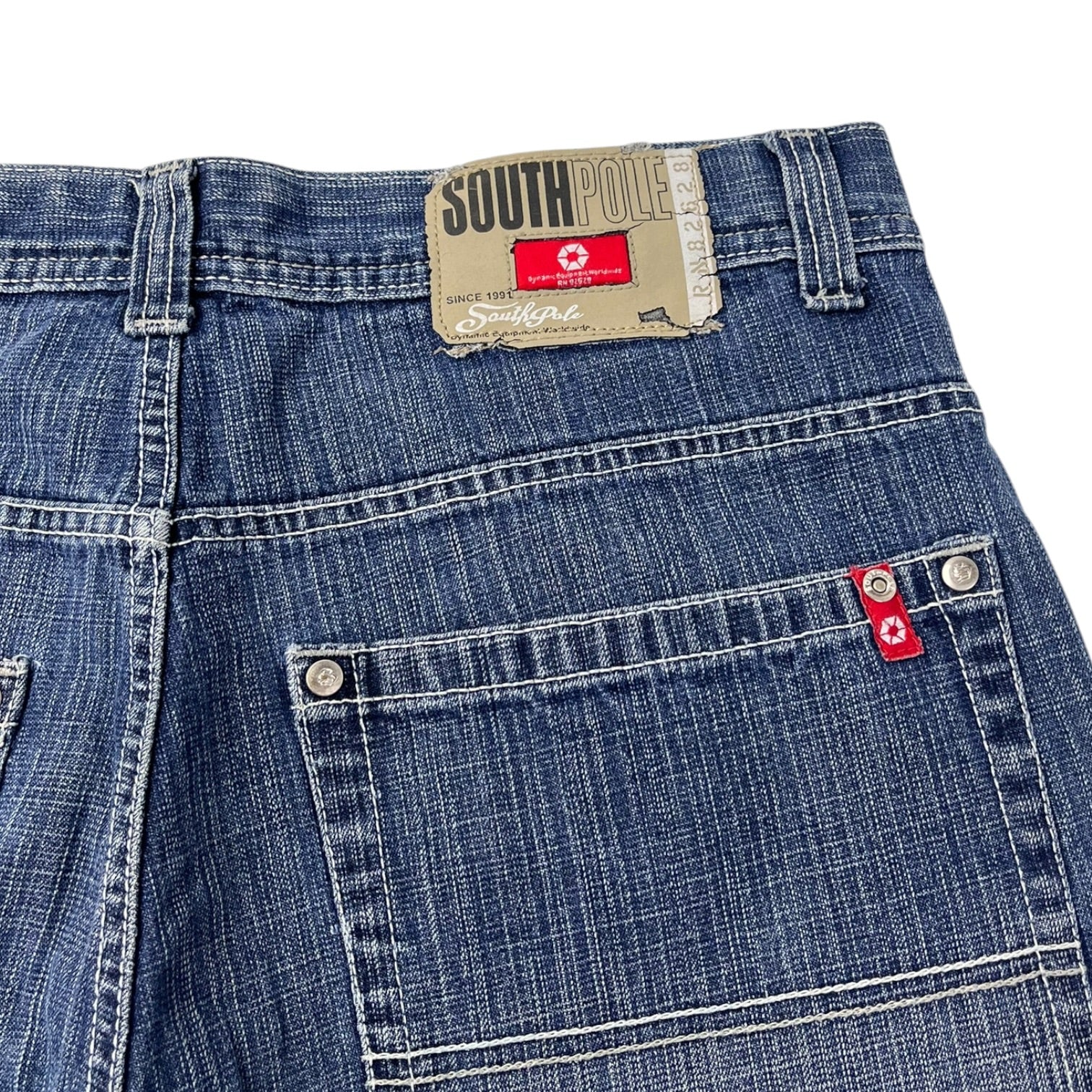 Vintage Y2K Southpole Denim Shorts Blue/White