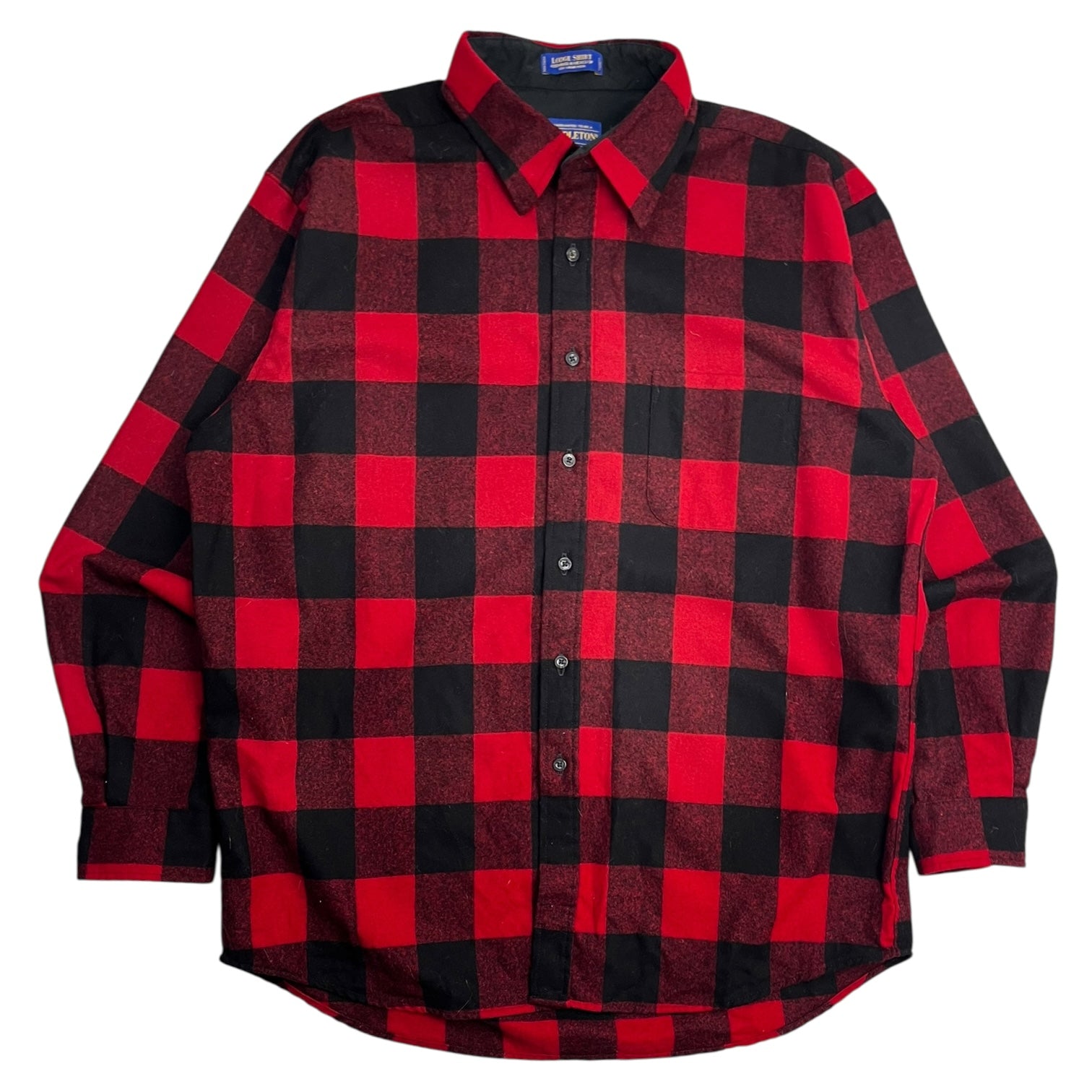 Vintage Pendleton Wool Checkered Lodge Button-Up Shirt Red/Noir