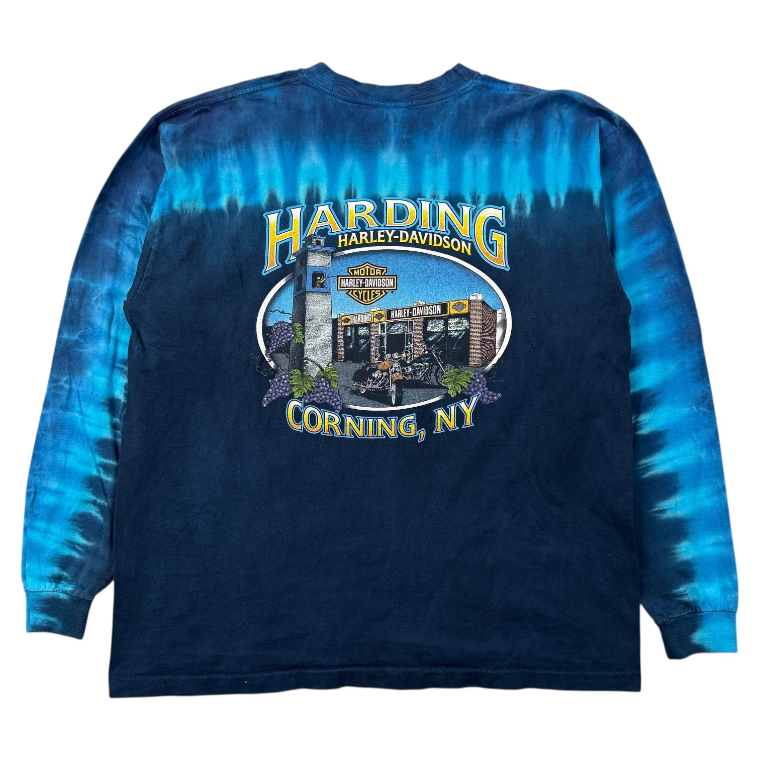 Vintage Harley Davidson Of Corning NY L/S Tee Blue