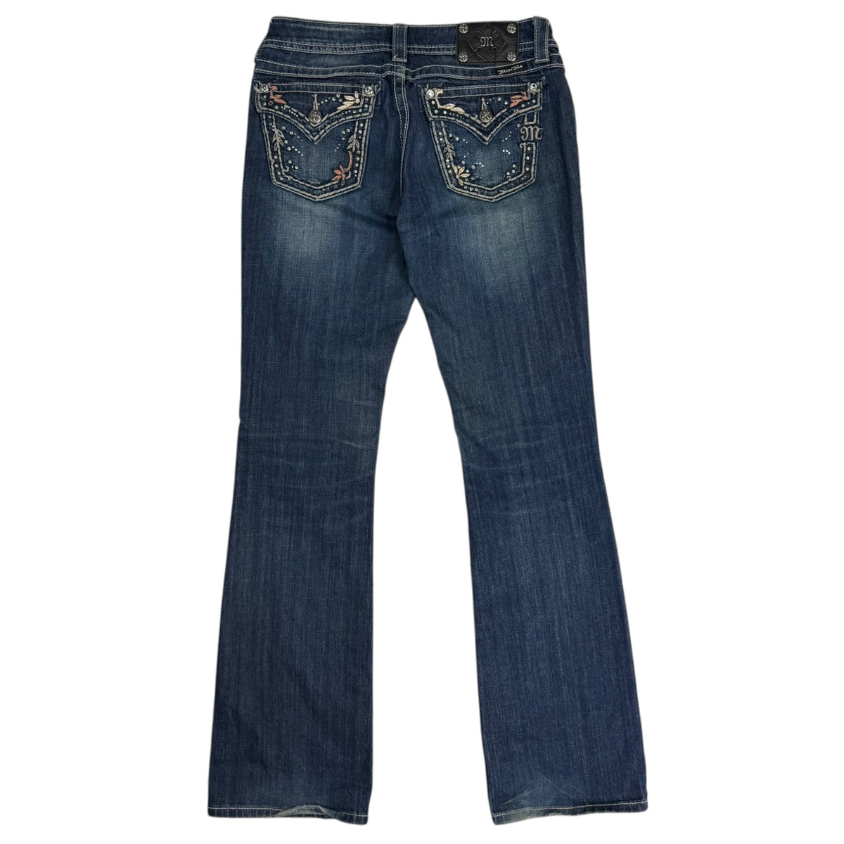 (W) Vintage Miss Me Rhinestone Flare Jeans Blue
