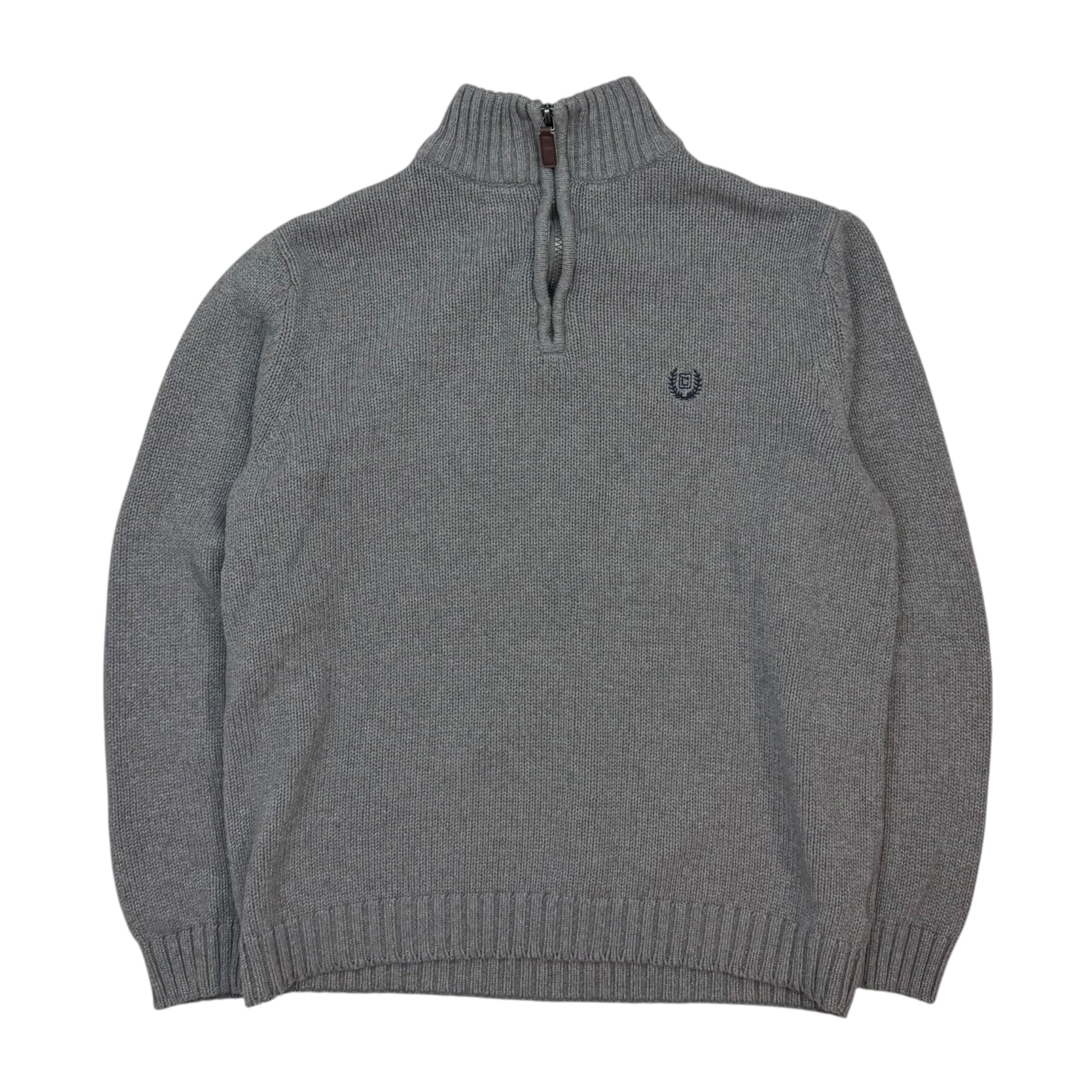 Vintage Chaps Quarter Zip Sweater Grey