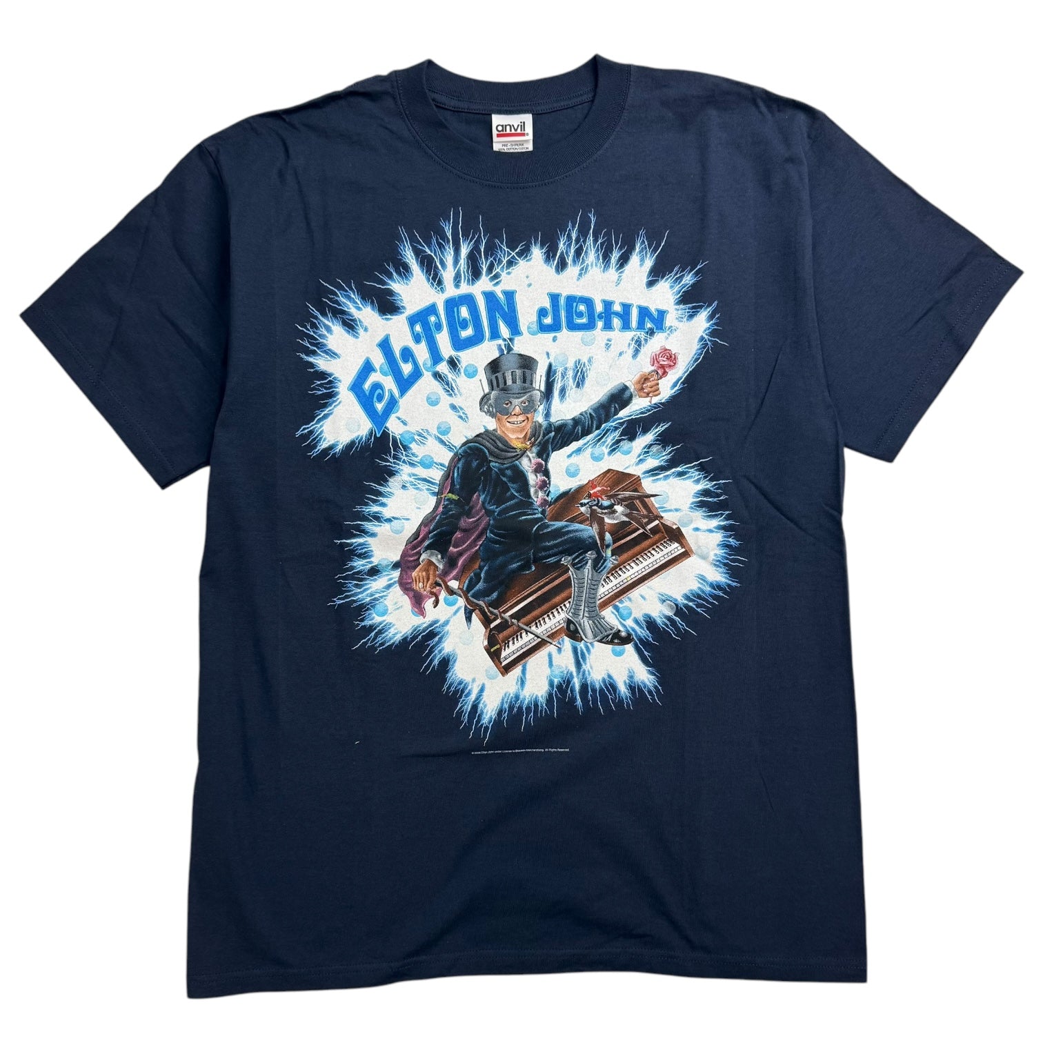 2006 Elton John Piano Tee Navy Blue