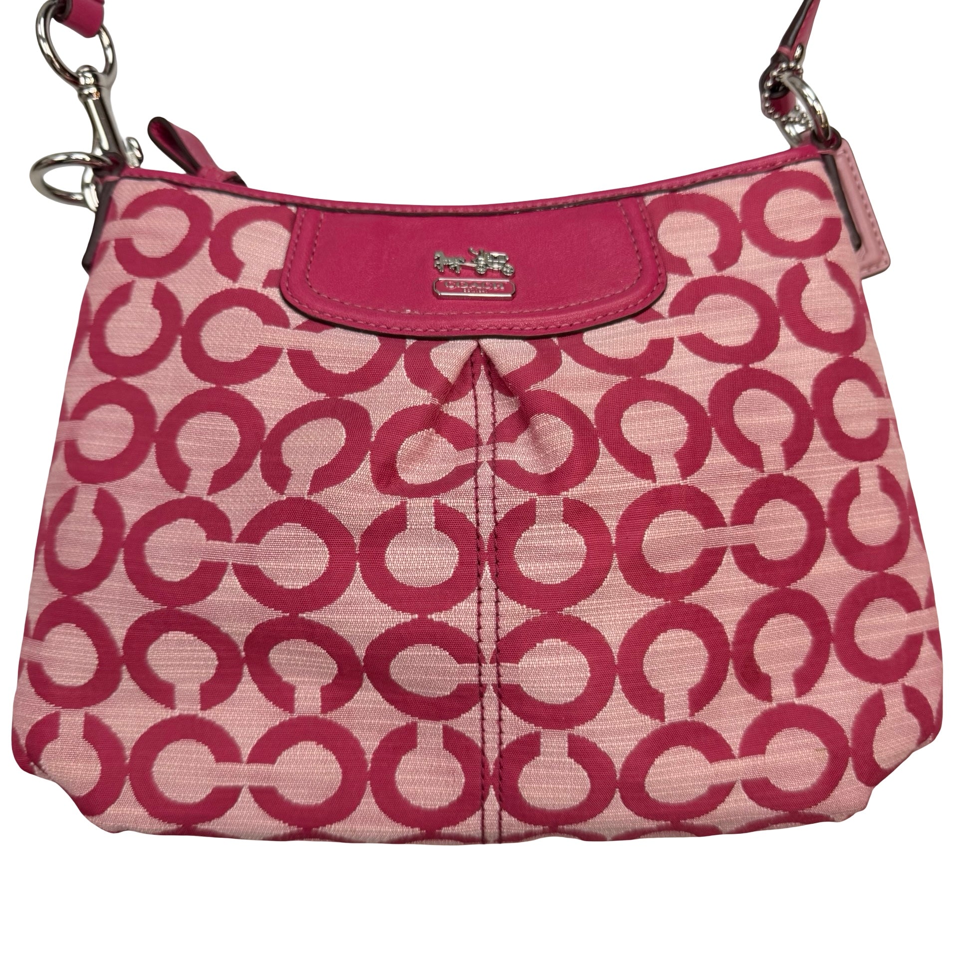 (W) Coach Madison Signature Op Art Small Crossbody Slingbag Pink