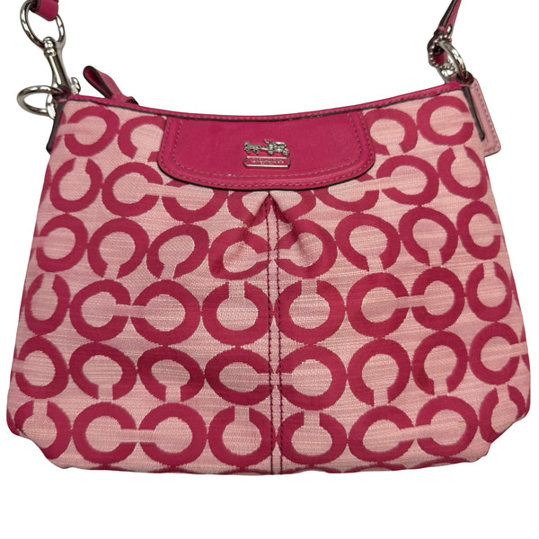 (W) Coach Madison Signature Op Art Small Crossbody Slingbag Pink