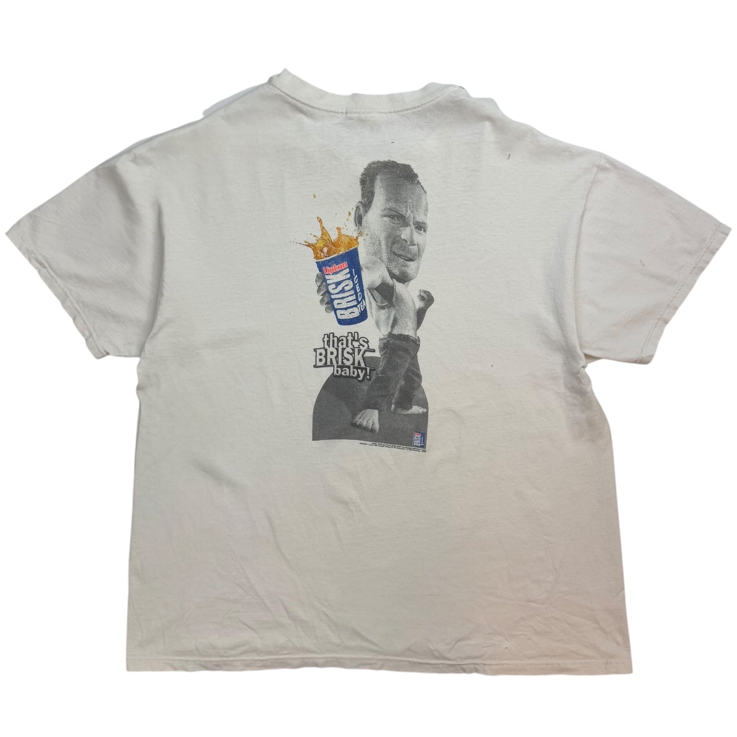 1988 Lipton Brisk Iced Tea Die Hard Promo Tee White