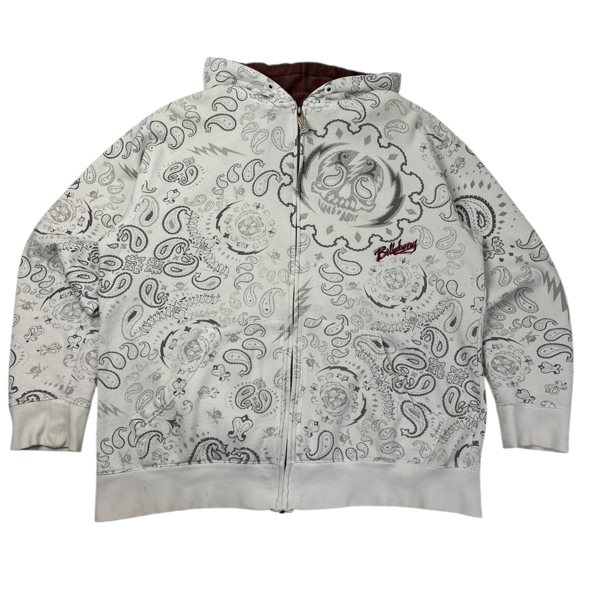Vintage Y2K Billabong Bandana Print Zip Hoodie