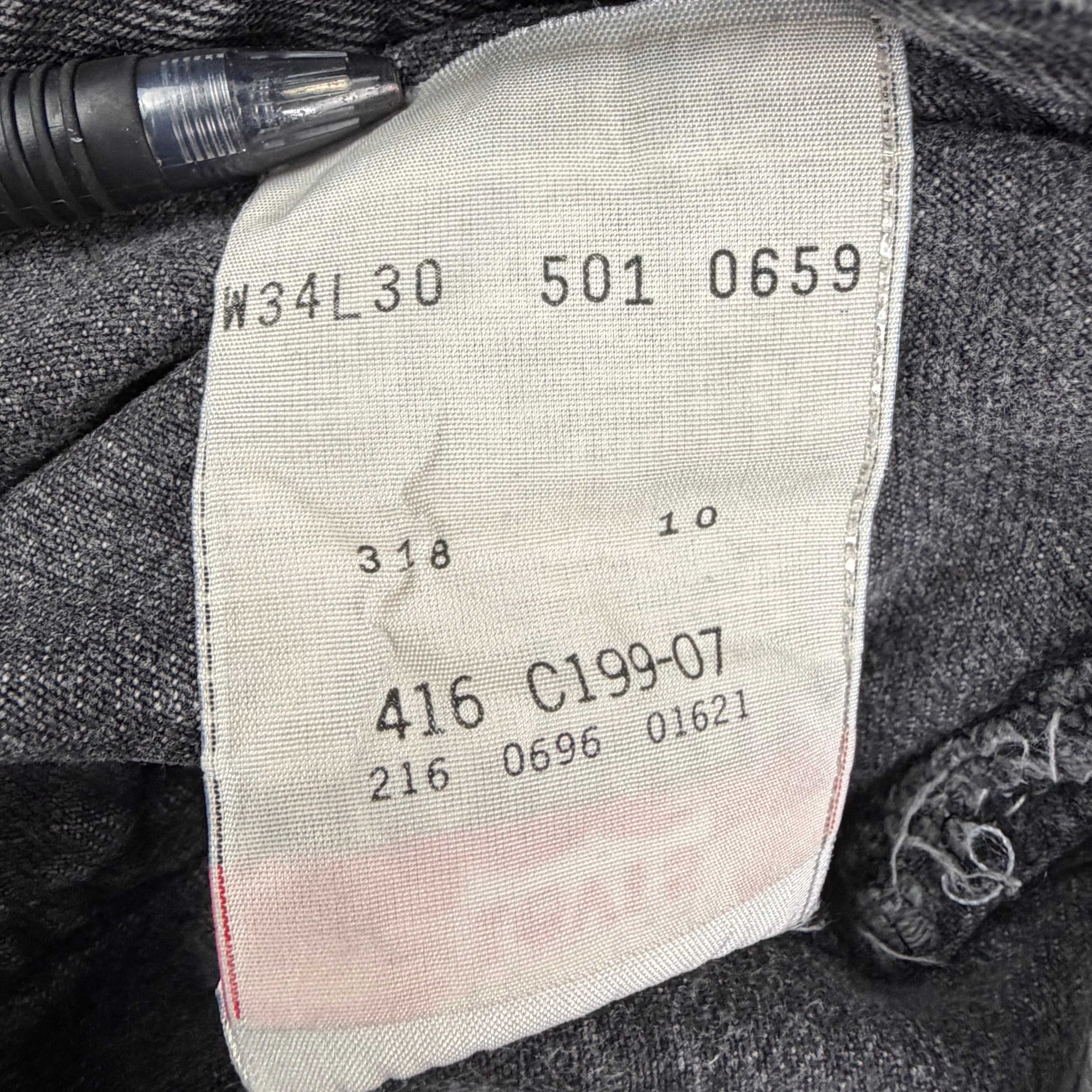 Vintage Levi’s 501 Denim Jeans Washed Black