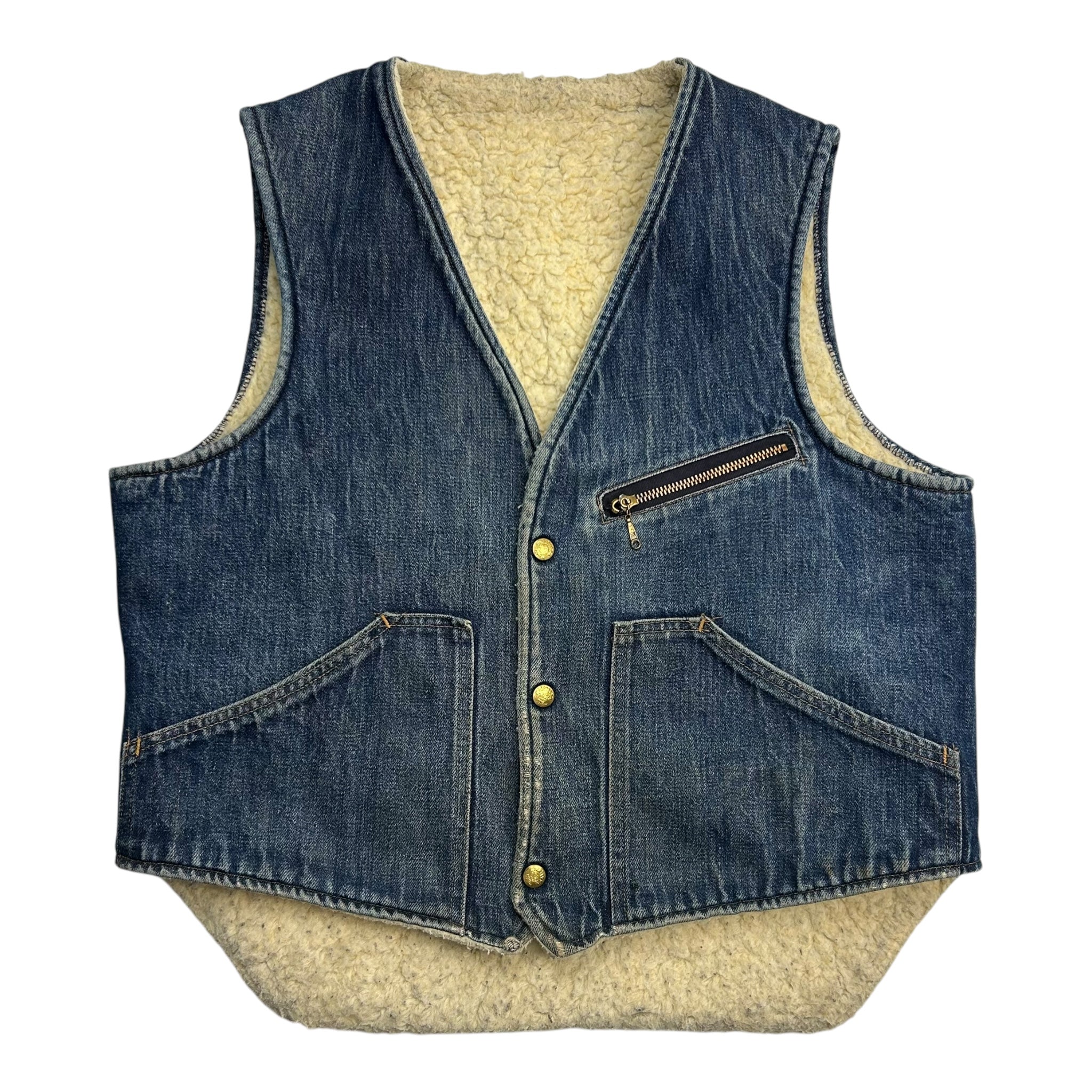 Vintage Carters Denim Sherpa Lined Vest