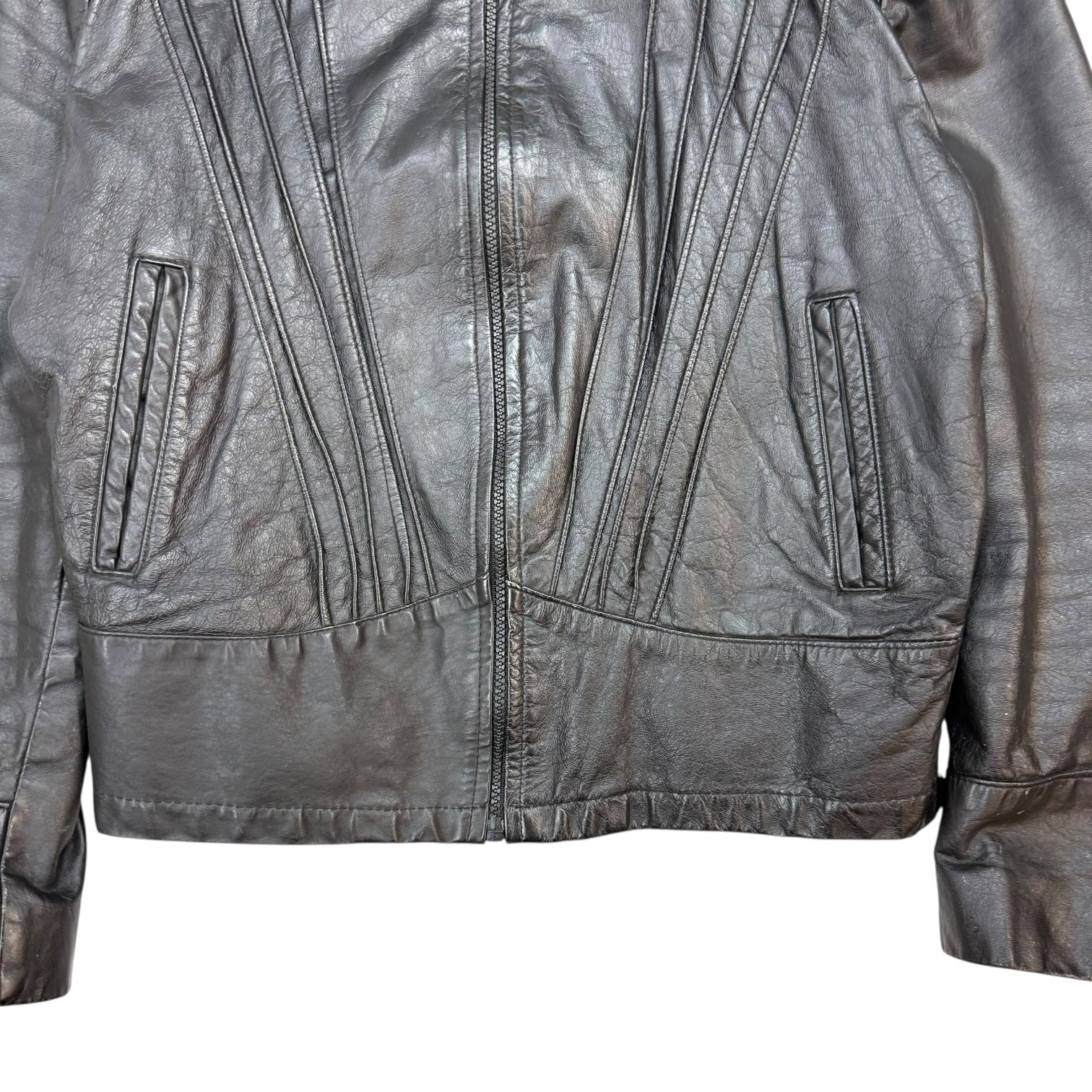 Vintage Leather Motorcycle Jacket Black