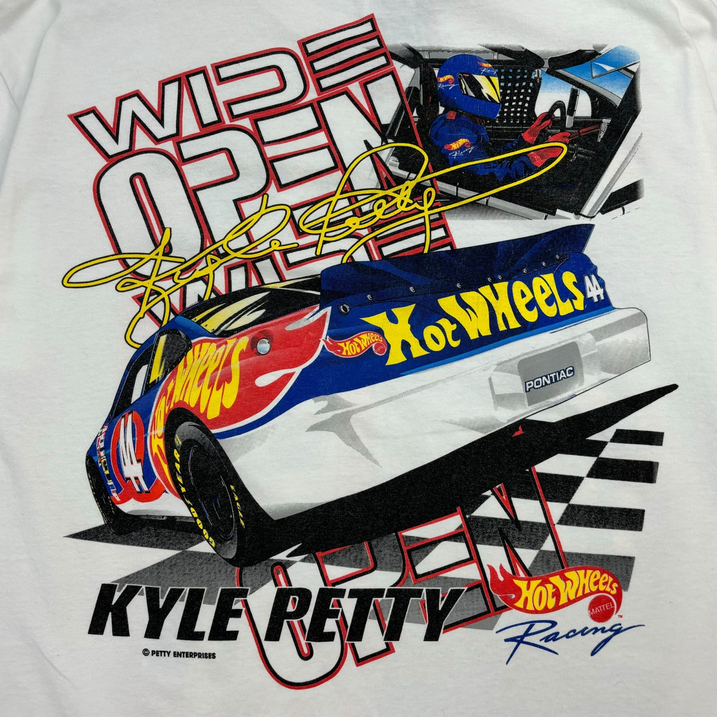 Vintage Kyle Petty Wide Open Hot Wheels Tee