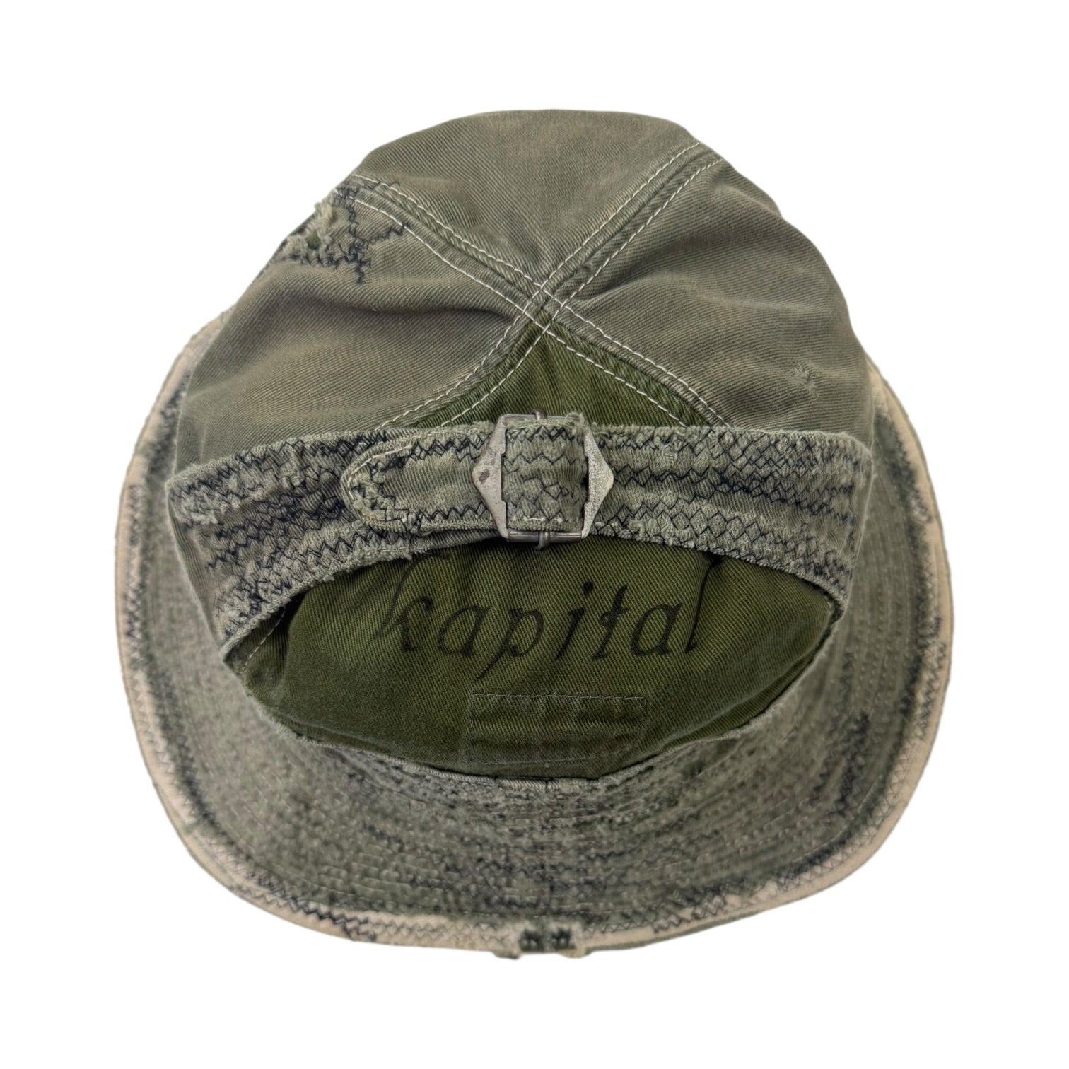 Kapital Chino The Old Man And The Sea Crash Remake Bucket Hat Olive