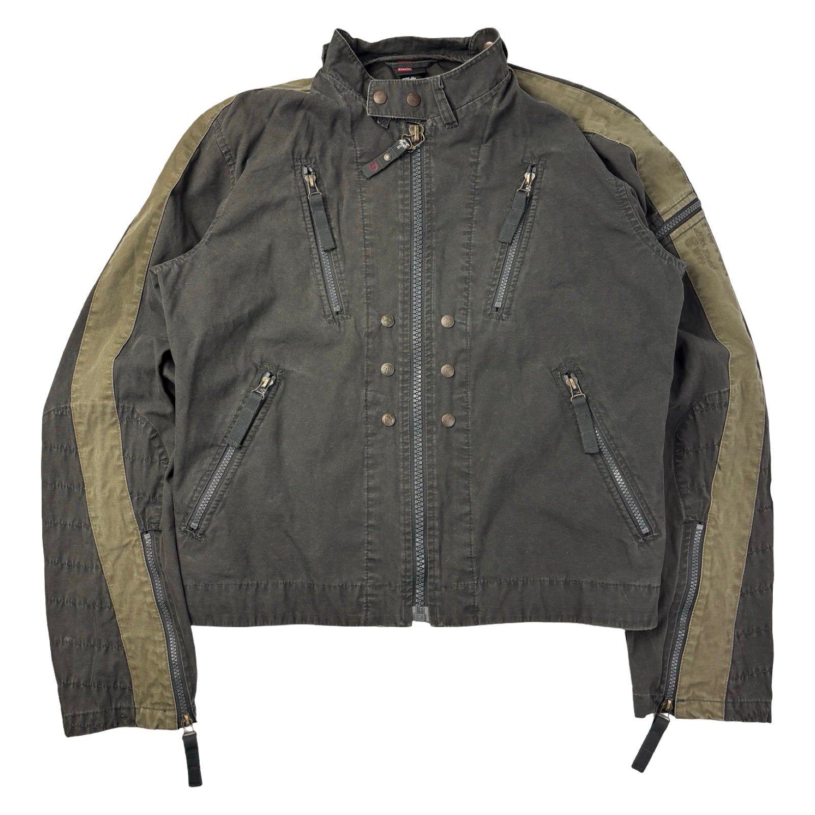 Y2K Diesel Jacket Multi-Pocket Utility Jacket Dark Olive