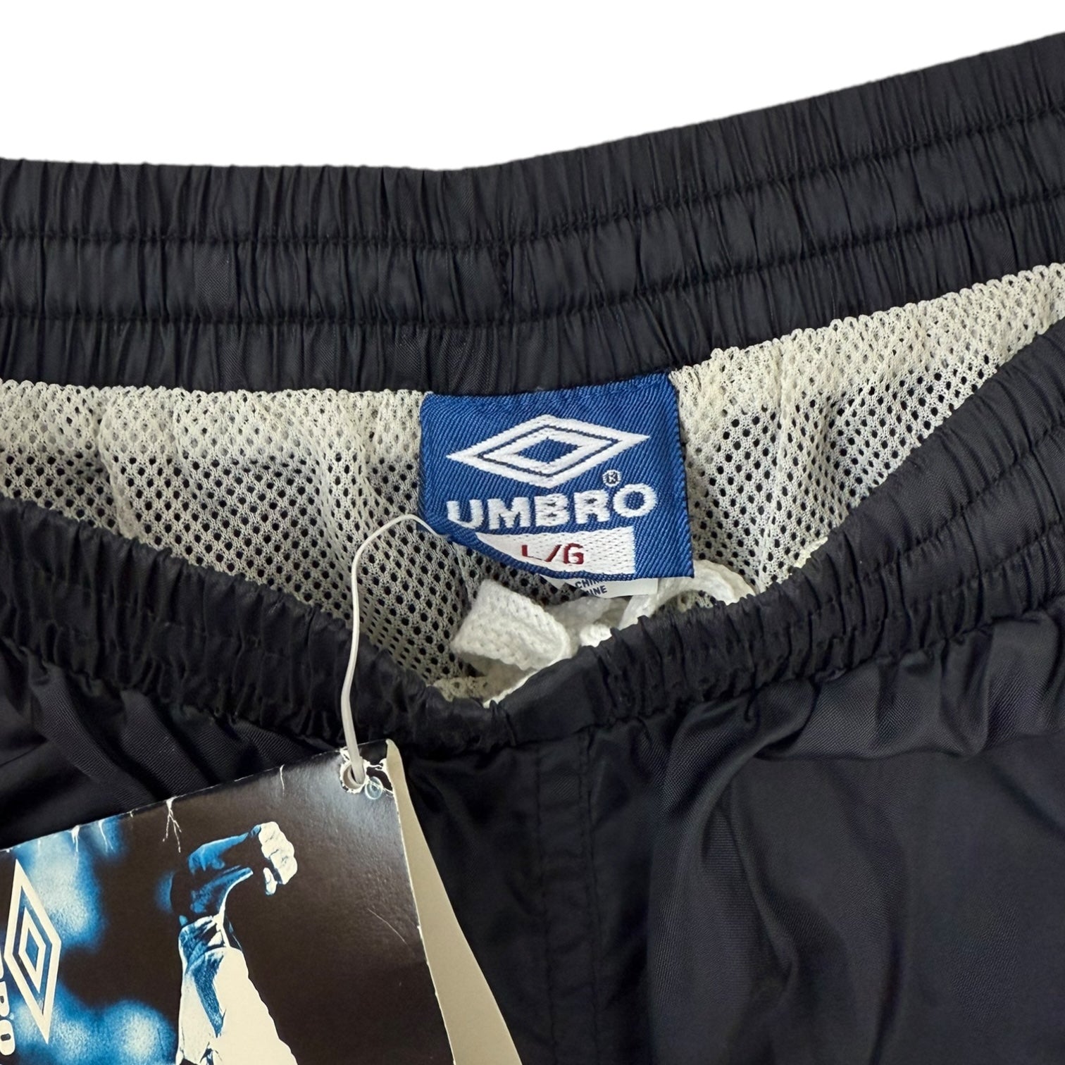 Vintage Umbro Spellout Shorts Black/Blue