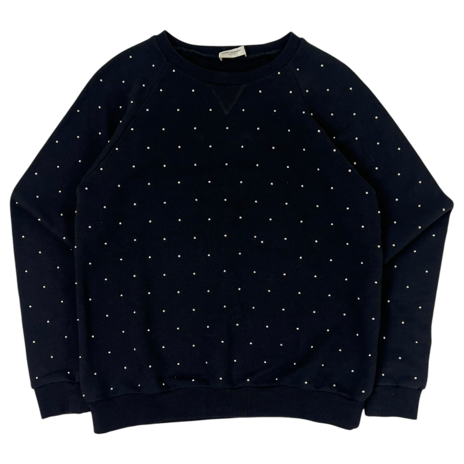 Saint Laurent Studded Crewneck Sweater Black