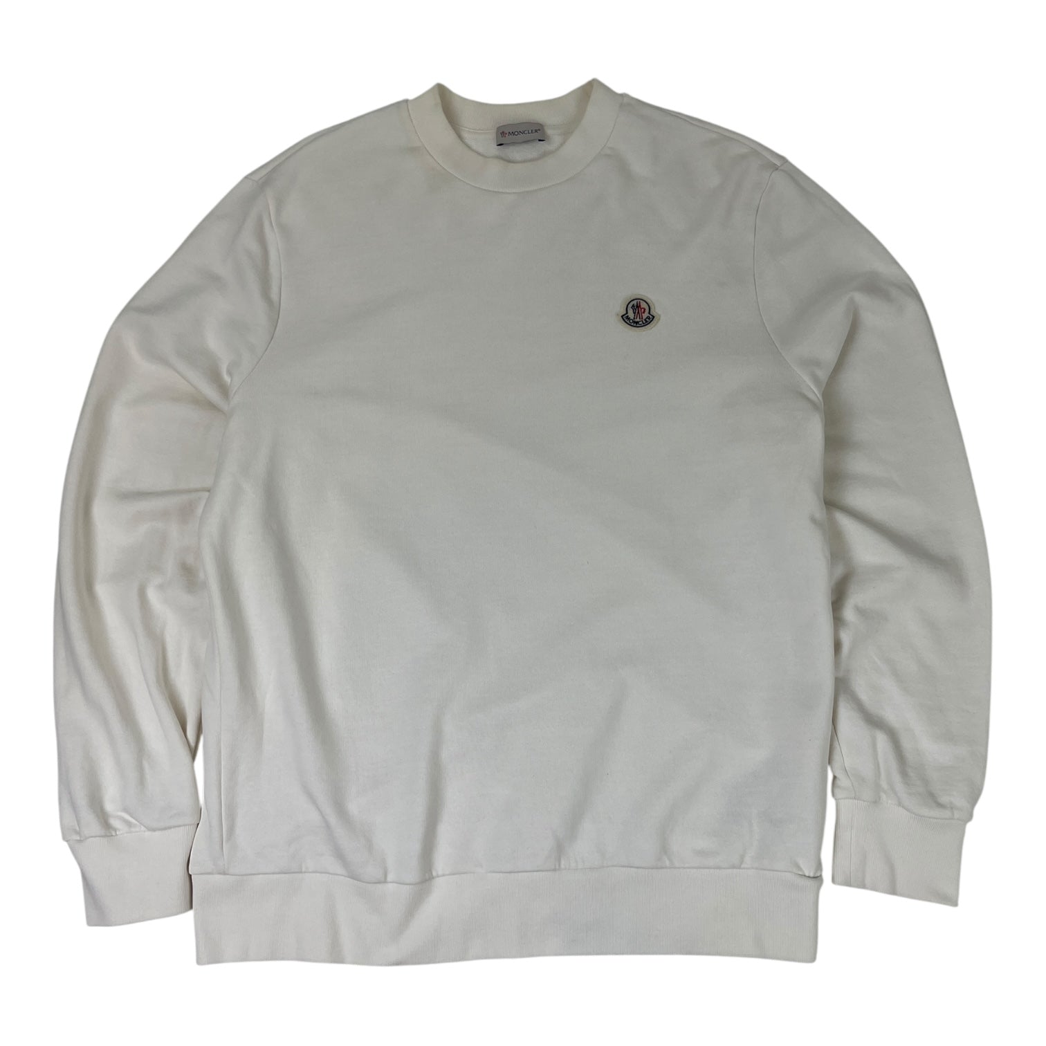 Moncler Logo Patch Cotton Sweatshirt White
