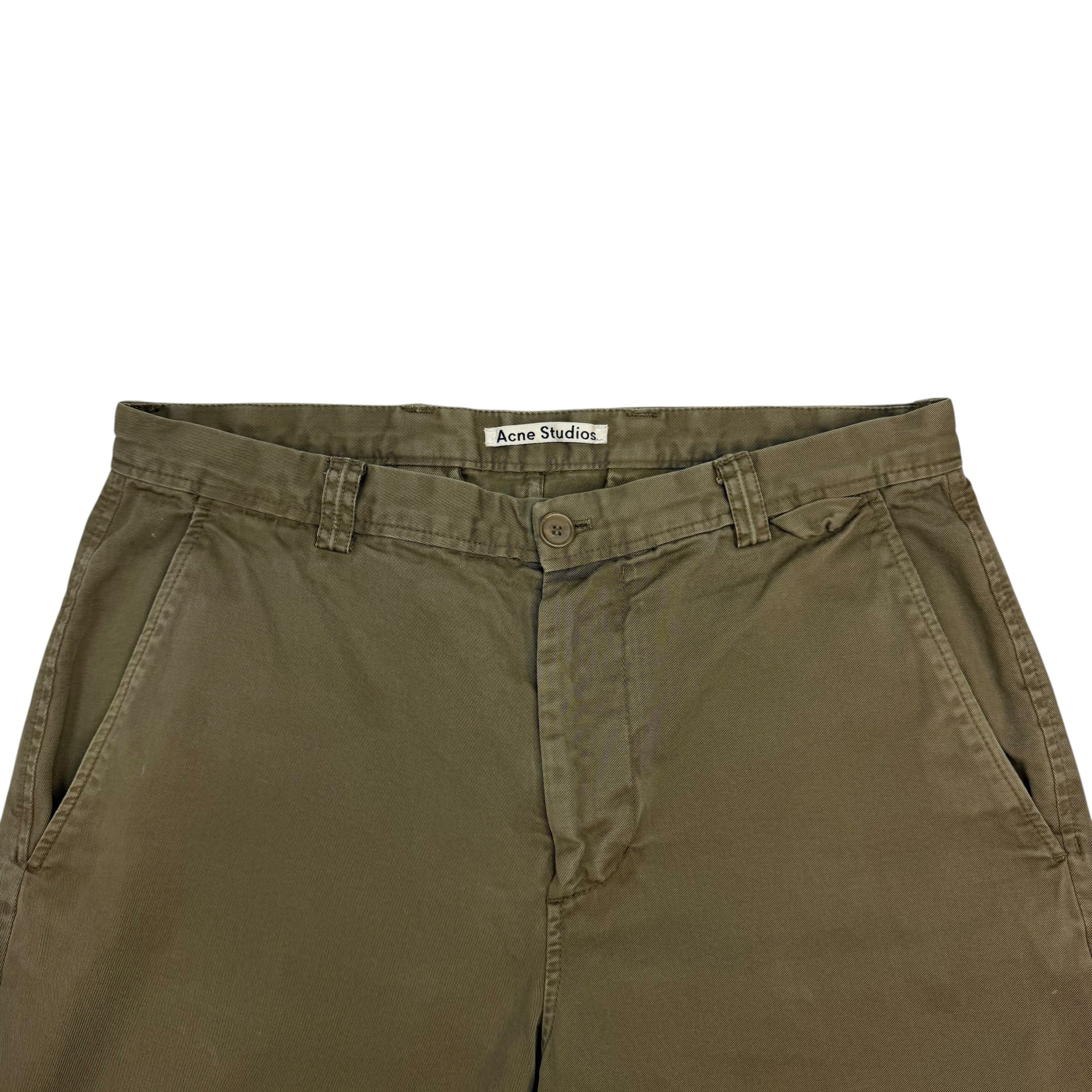 Acne Studios Regular Fit Chino Pants Olive Green