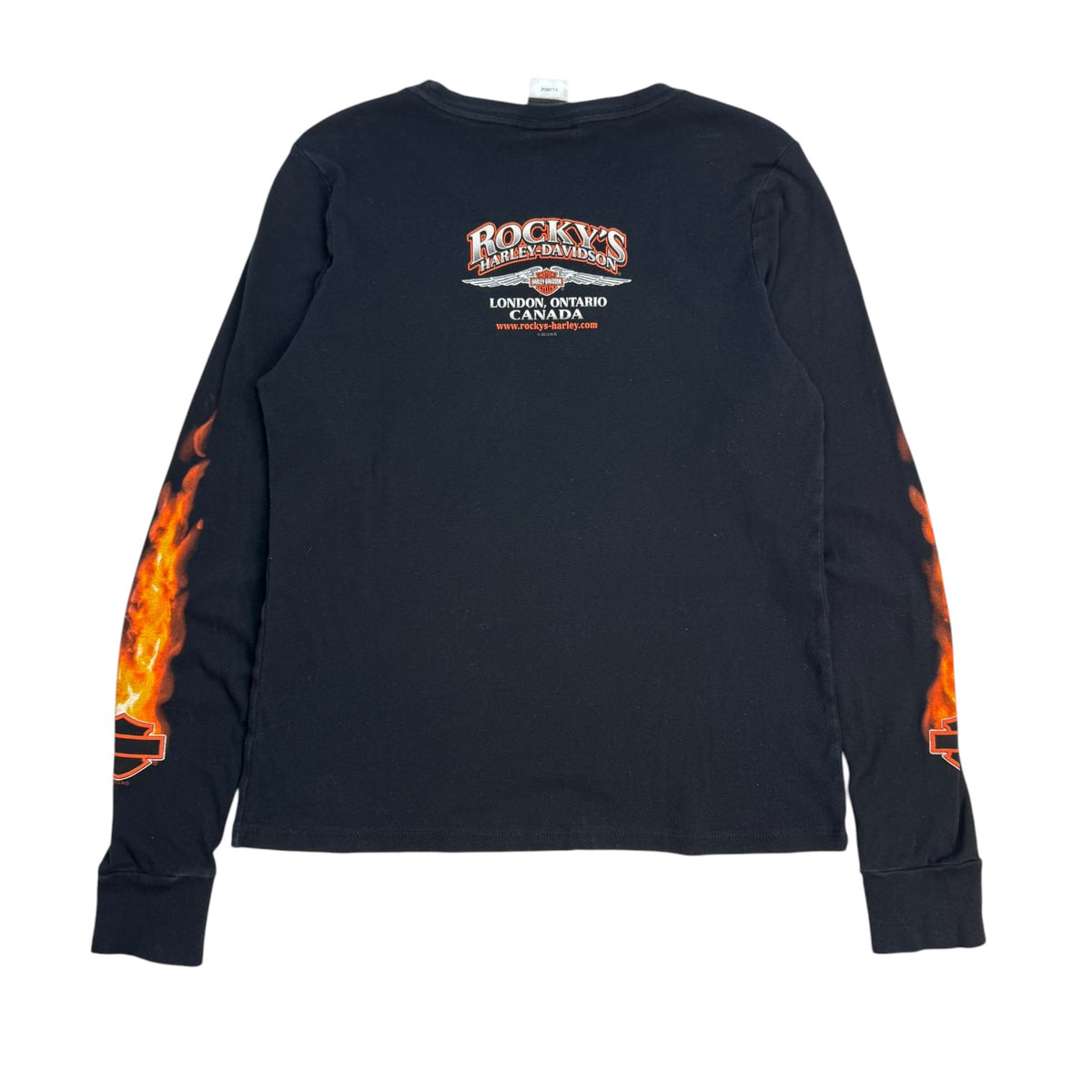 (W) Vintage Harley Davidson Of London Ontario L/S Tee Black