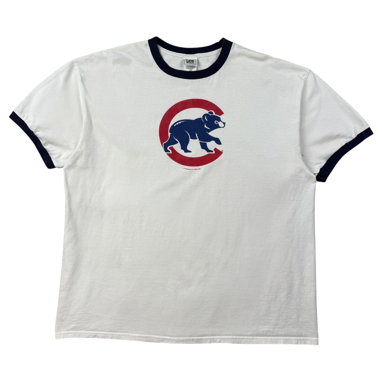Vintage Chicago Cubs Ringer Tee White/Blue