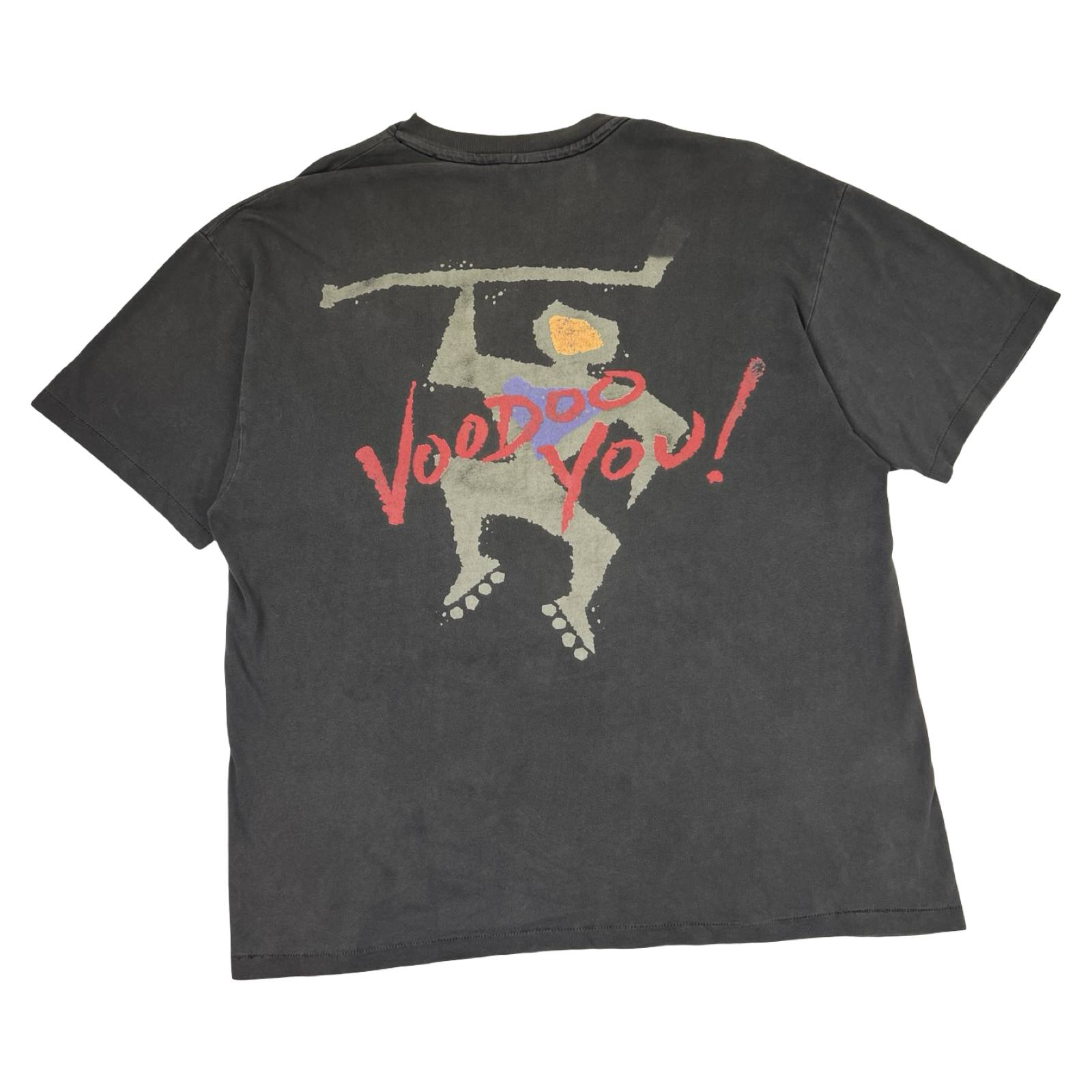 Vintage 90’s Vancouver VooDoo Roller Hockey Team T-Shirt Faded Black