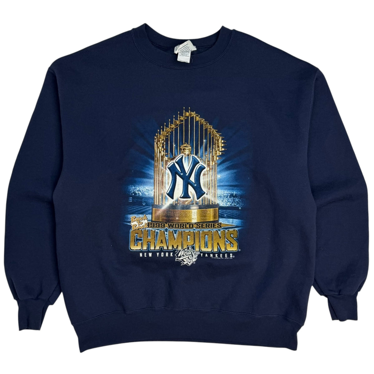 1999 New York Yankees World Series Champions Lee Sport Crewneck Navy