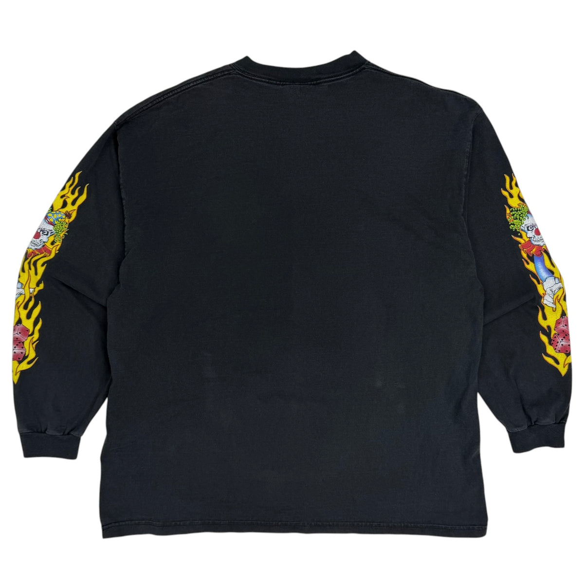 Vintage Six Flags Flame Jack In The Box Dice Longsleeve Blaxk
