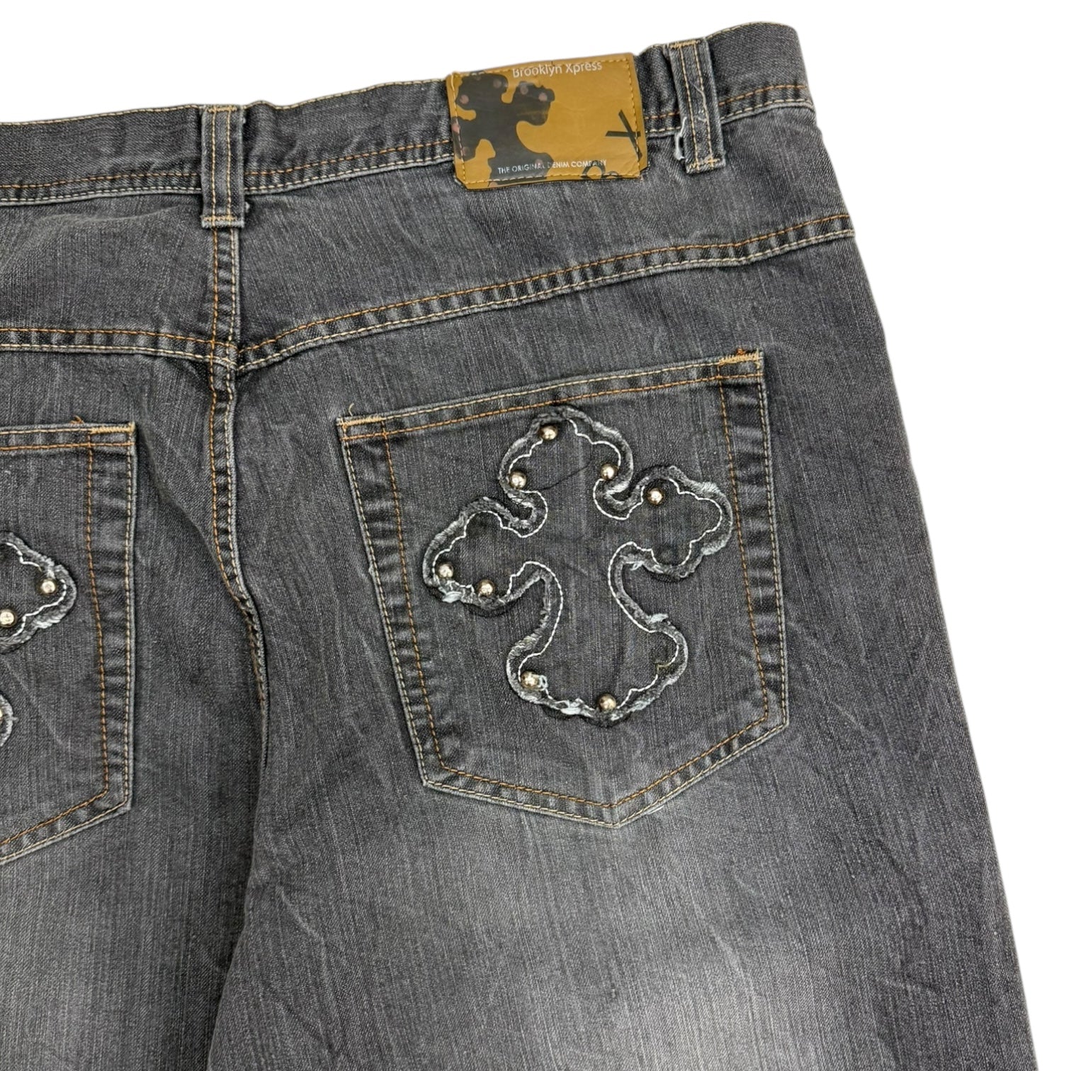 Vintage Y2K Brooklyn Xpress Cross Denim Jeans Grey