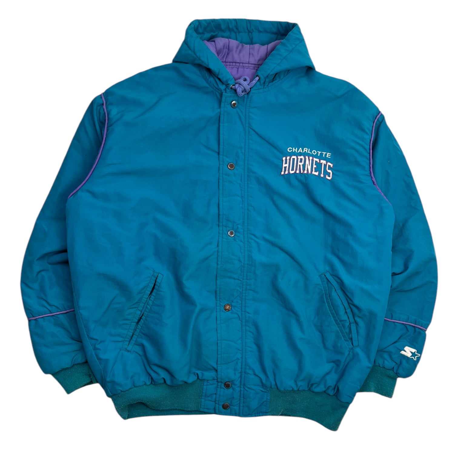 Vintage Charlotte Hornets Button Up Starter Jacket