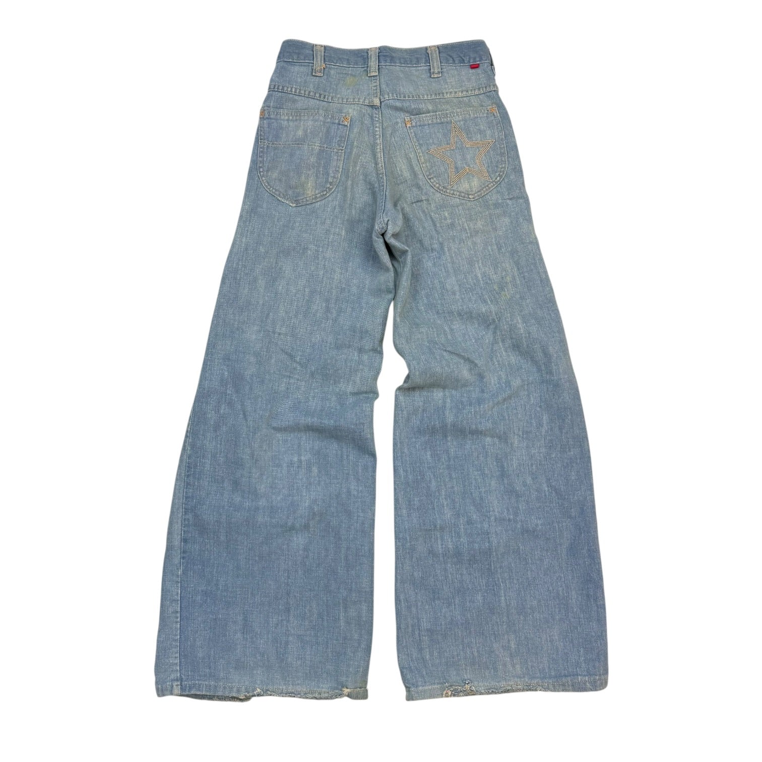 (W) Vintage Flared Denim Pants Medium Blue