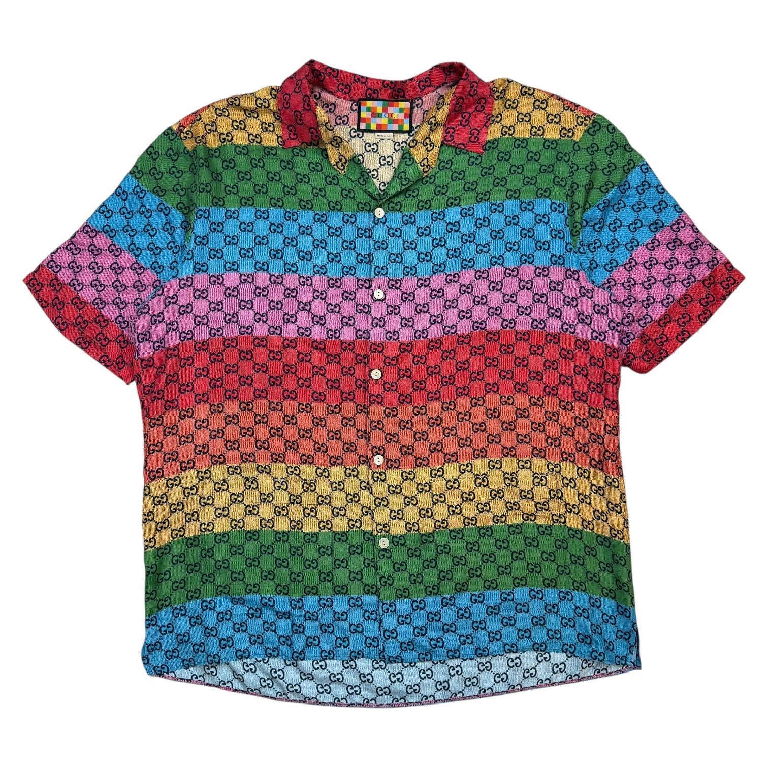 Gucci GG Silk Button Up Shirt Multicolour