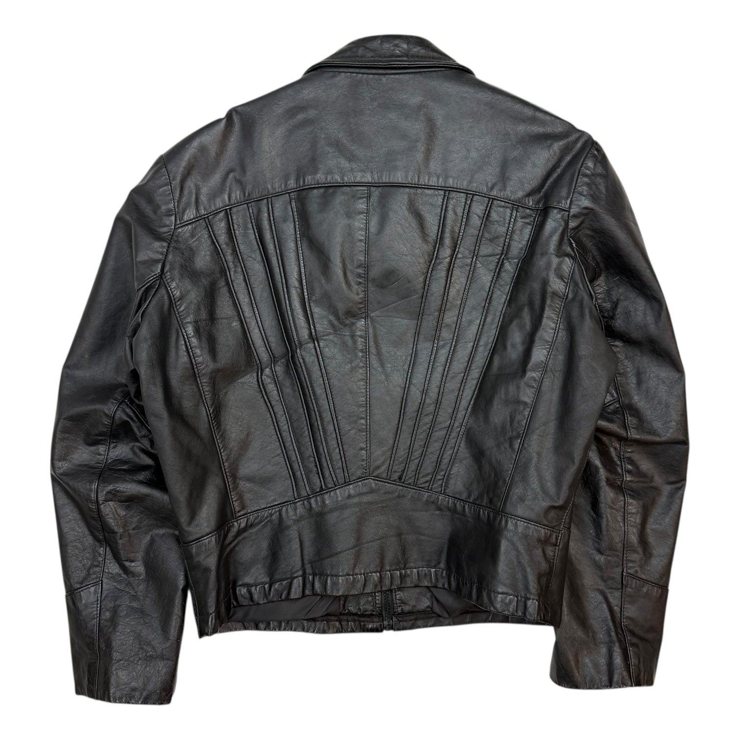 Vintage Leather Motorcycle Jacket Black