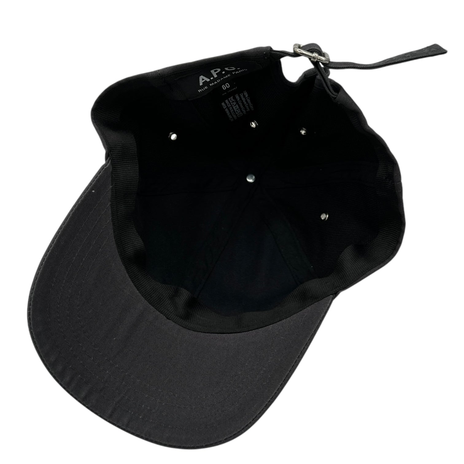 A.P.C Cotton Baseball Cap Slate Grey