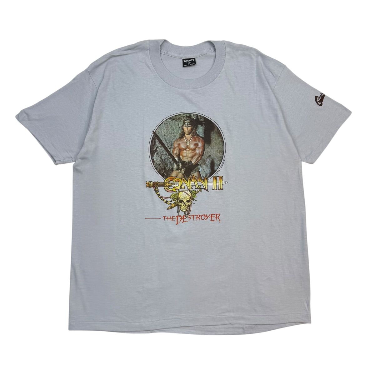 1984 Conan 2 The Destroyer Movie Tee Pale Grey